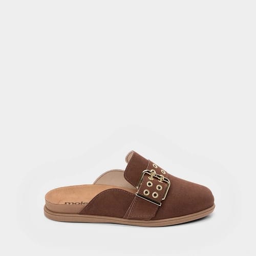 Mule Clog Moleca Camurça Fivela