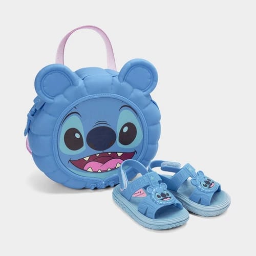 Sandália Bebê Disney + Brinde Mochila Stitch