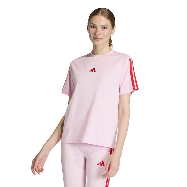 Imagem principal Camiseta adidas Feminina 3 Stripes Adidas ROSA CLA/VERMELHO