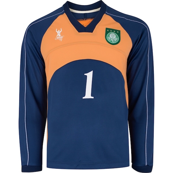 Imagem principal Camiseta do Palmeiras Goleiro Manga Longa Retrô 2000 Betel Masculina Betel AZUL/LARANJA