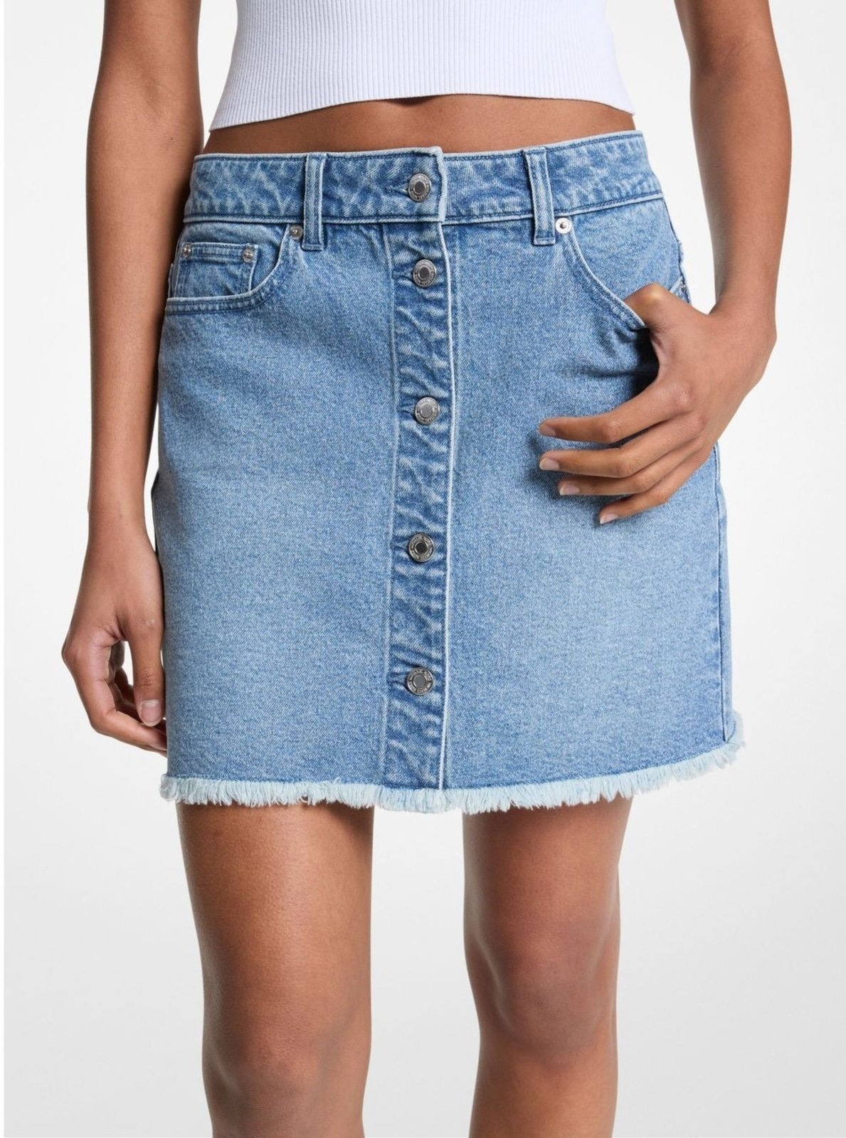 Imagem principal Saia Frayed Curta De Algodão Jt570iqeb1906 Michael Kors azul