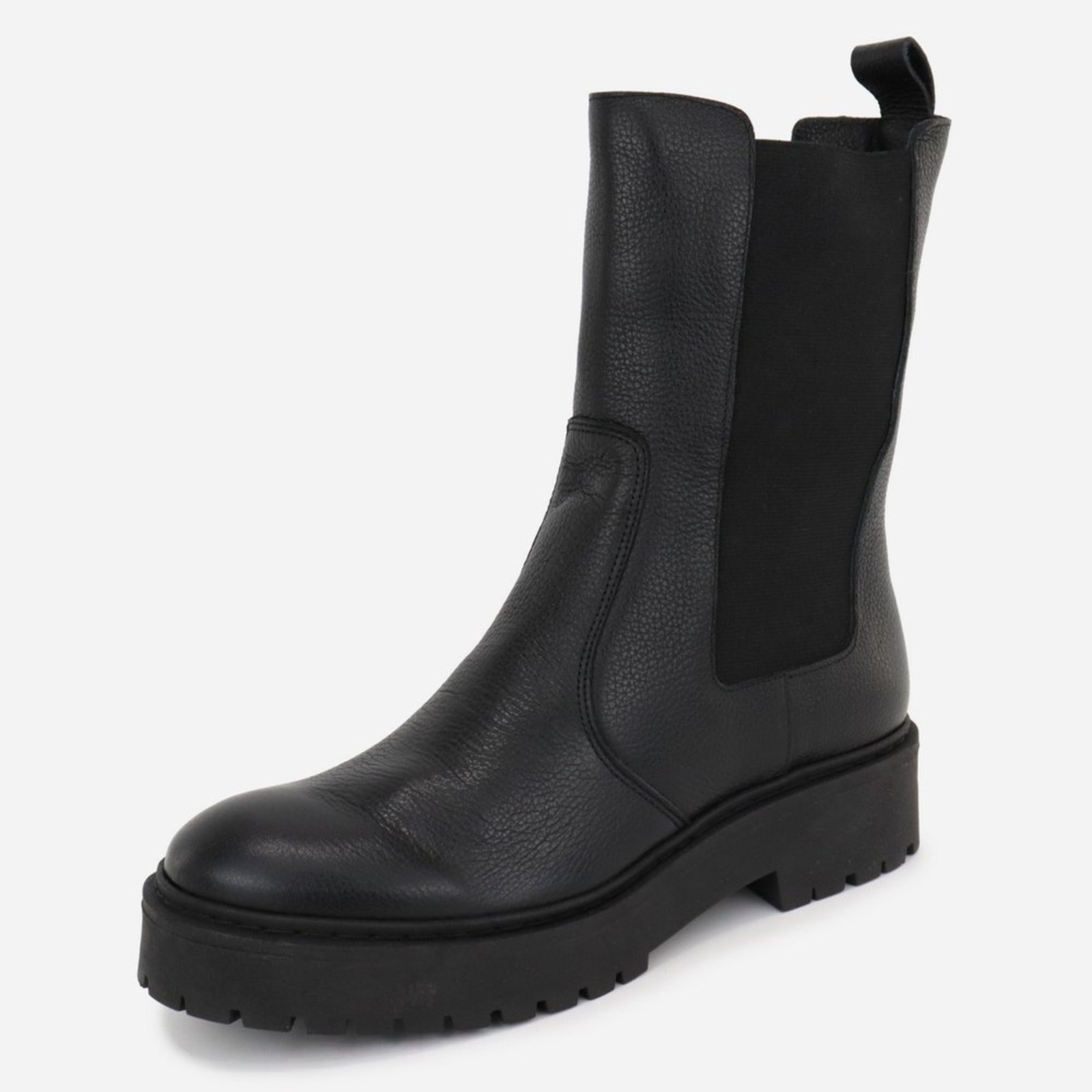 Imagem principal Bota Maria Paua Store Coturno Chelsea Feminina Couro Cano Médio Conforto MARIA PAULA preto