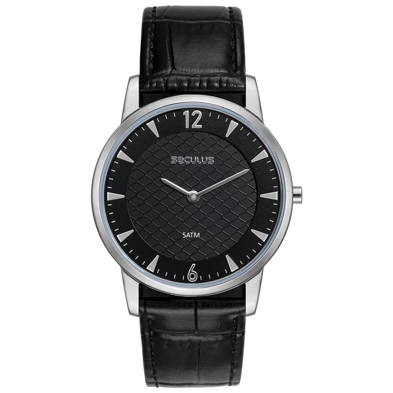Imagem principal Relógio Masculino Seculus Analógico Minimalista Prata Seculus preto