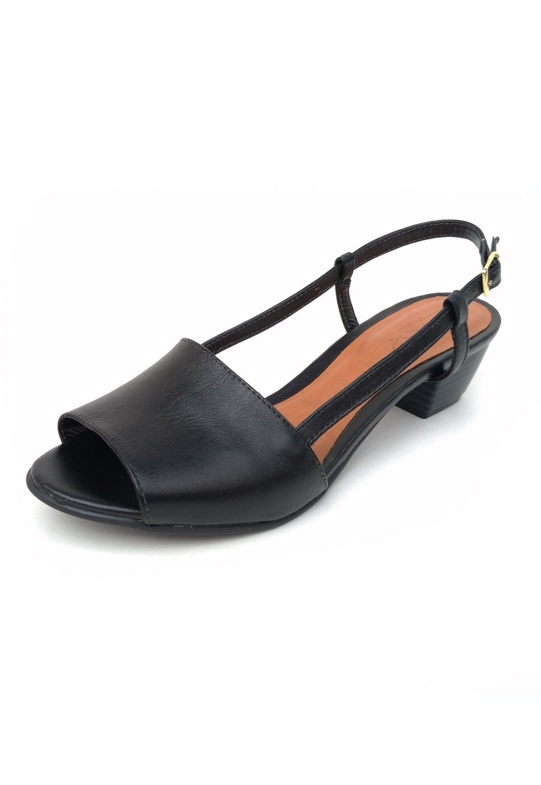 Imagem principal Sandália de Salto em Couro Amo Calçados Mimi Preta Amo Calçados preto