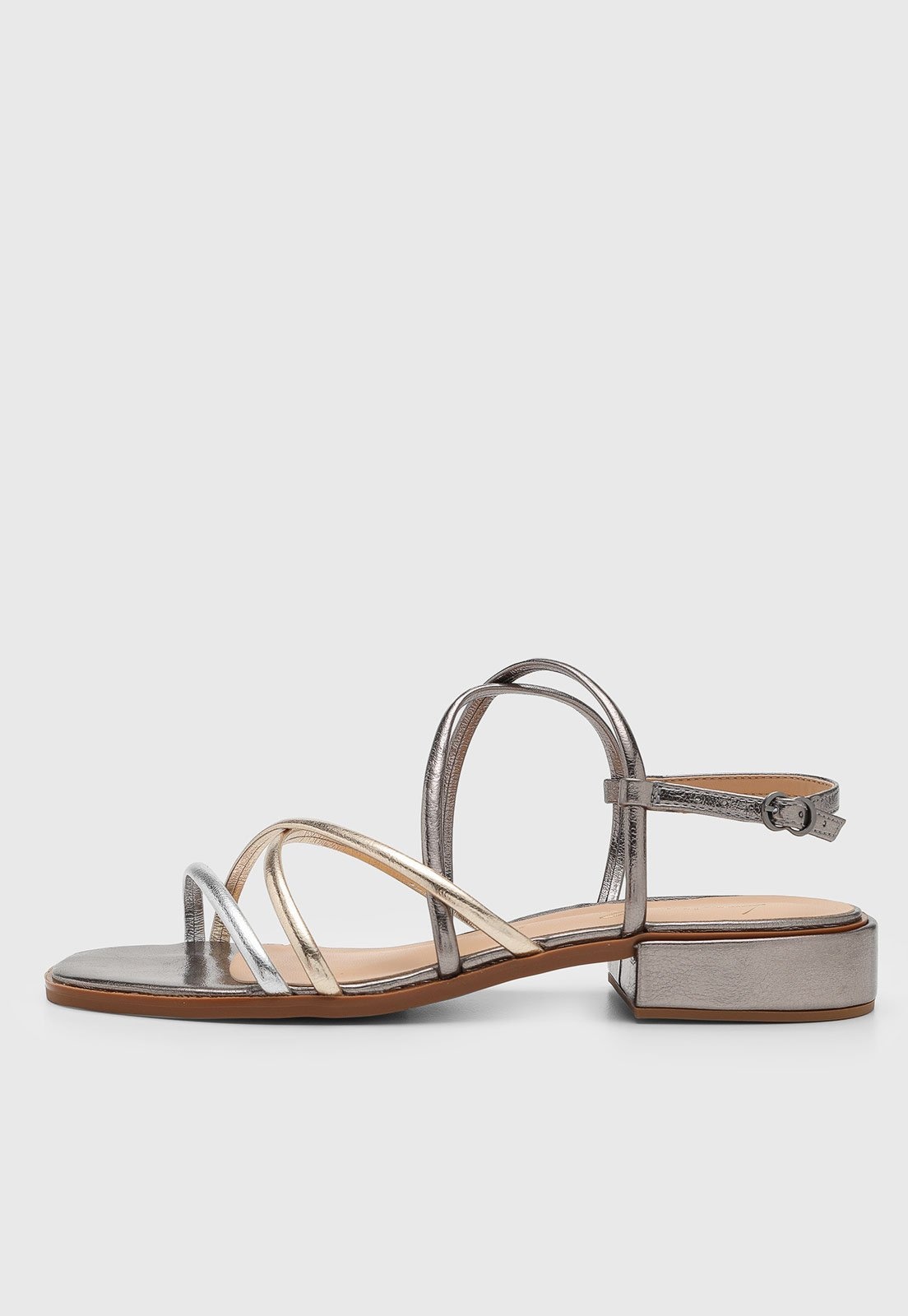 Imagem principal Sandália Feminina Luiza Barcelos Tiras Metalizadas Multicoloridas Luiza Barcelos prata