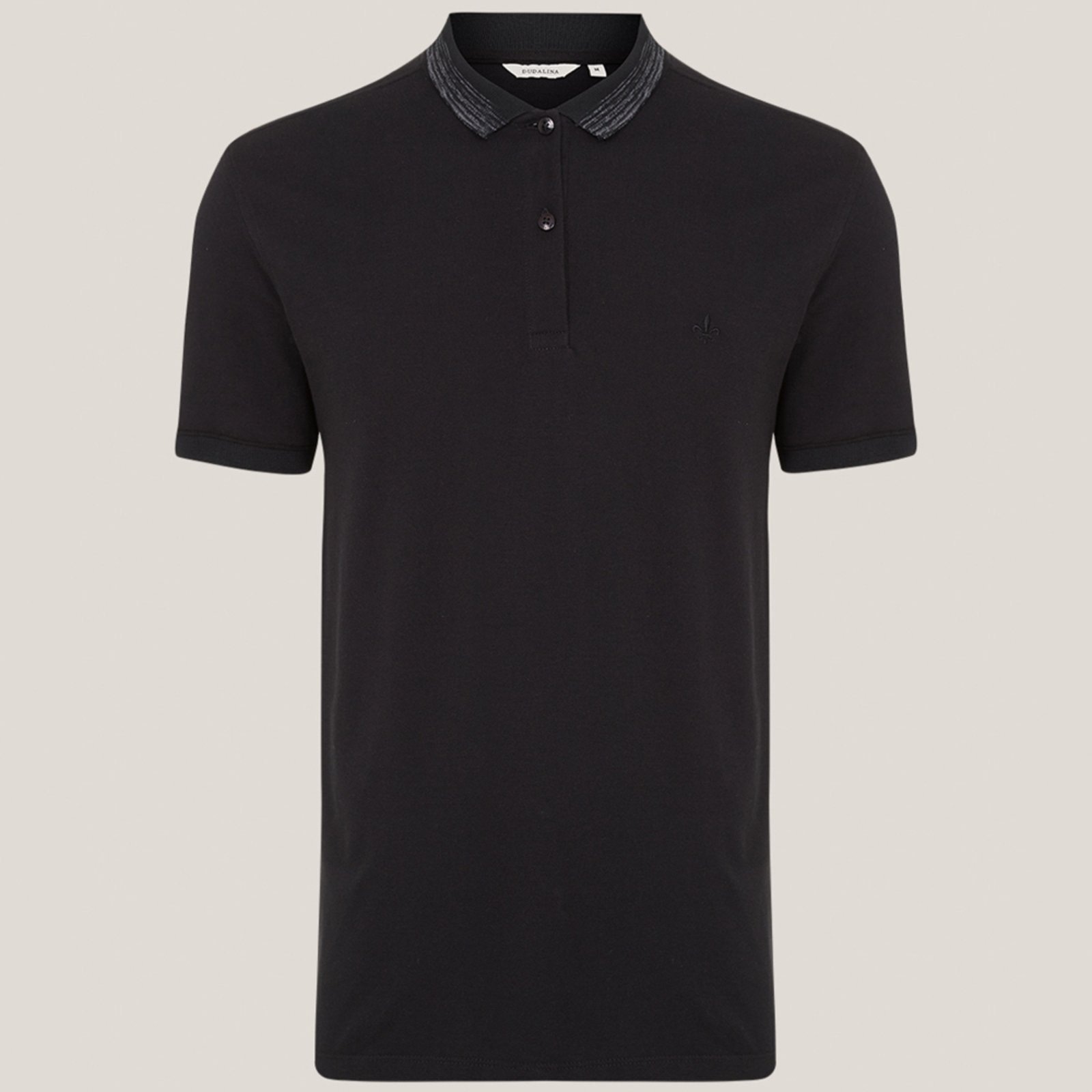 Imagem principal Camisa Polo Dudalina Jacquard Rajado In25 Masculino Dudalina preto