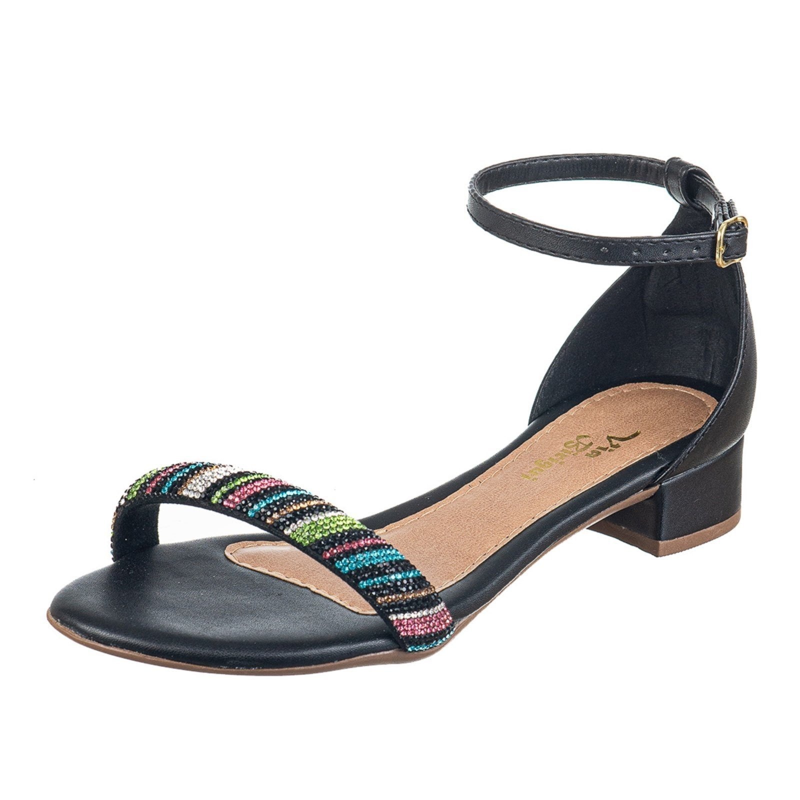 Imagem principal Sandália Feminina Salto Baixo C/ Traseiro Fechado Strass Via Birigui VIA BIRIGUI preto