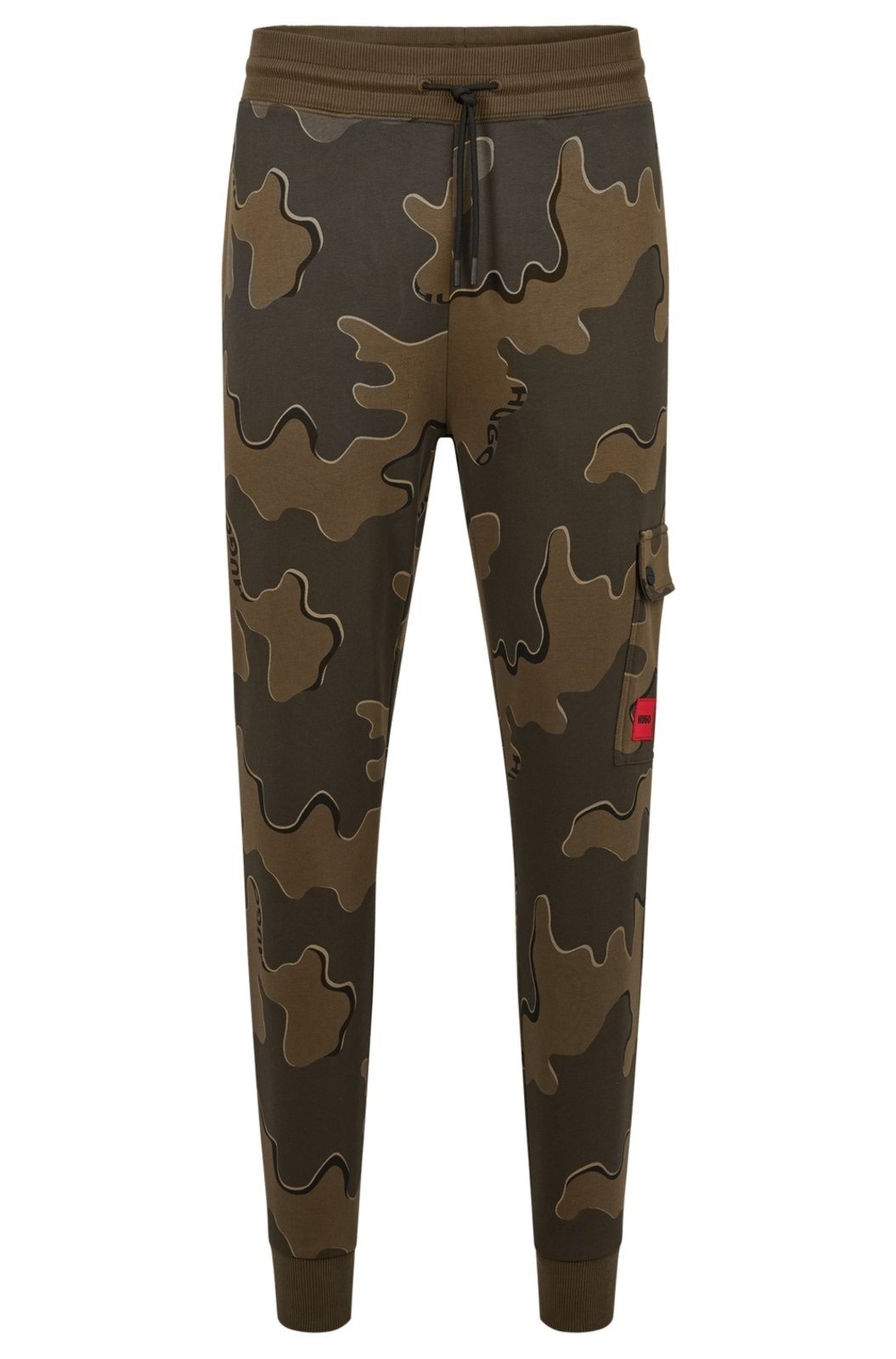 Imagem principal Calça Tracksuit Cargo Em Algodão Com Estampa De Camuflagem HUGO verde