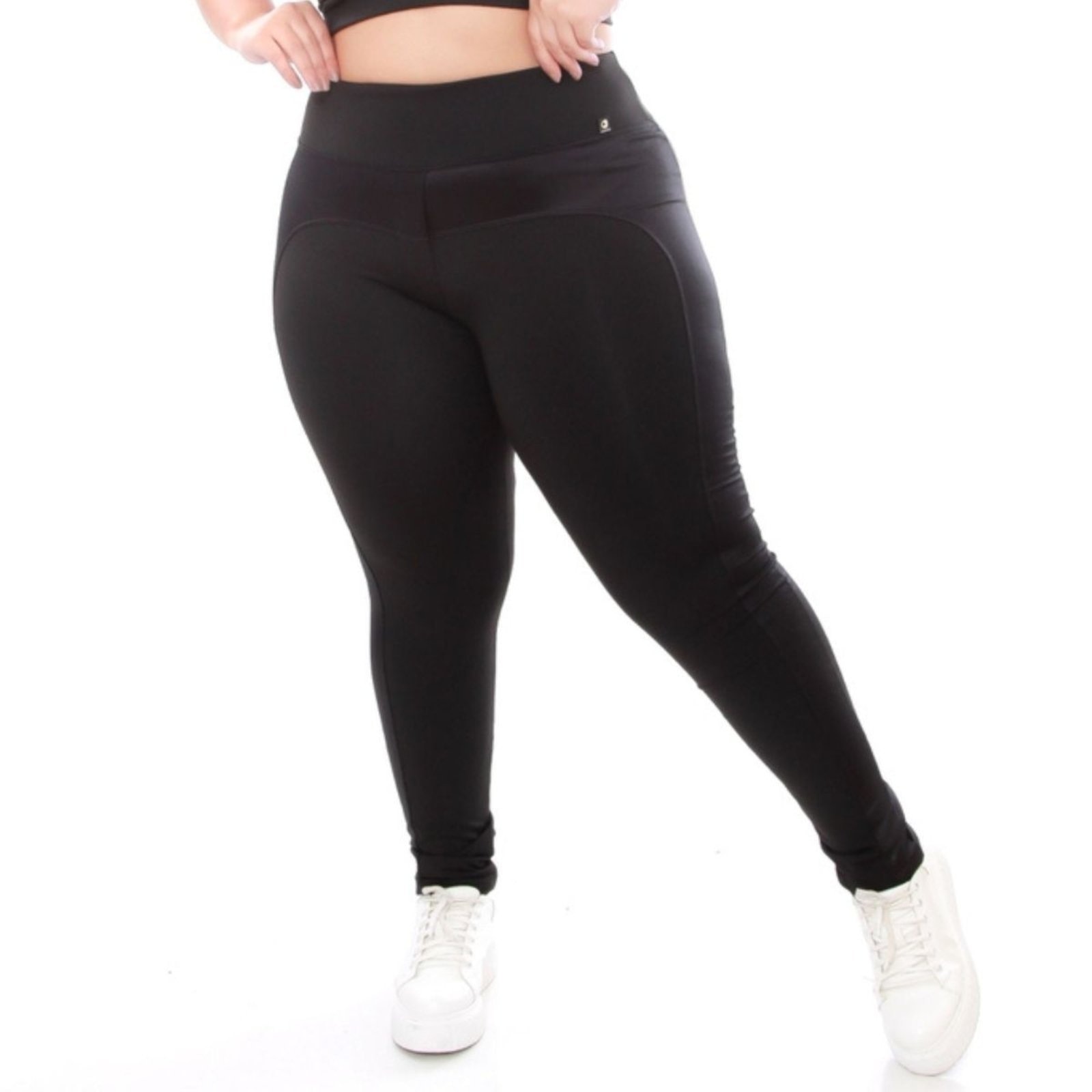 Imagem principal Legging Plus Size Vih Triny Montaria Empina Bumbum Lisa Peluciada Forrada Vih Triny preto