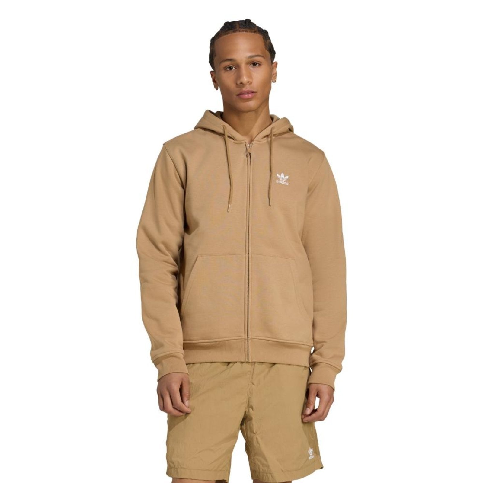 Imagem principal Moletom Capuz Zíper Trefoil Essentials adidas Originals Adidas marrom