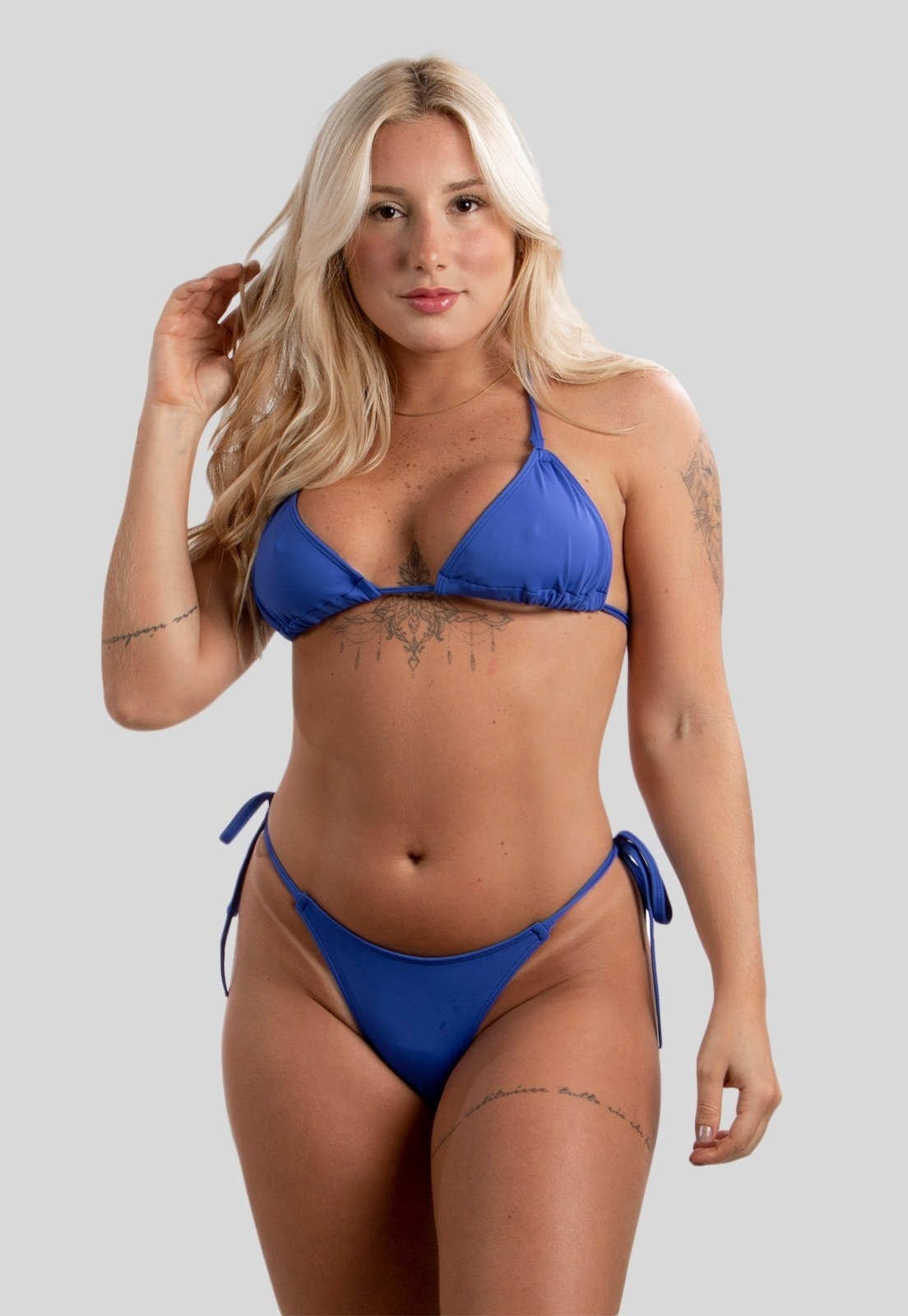 Imagem principal Biquini Diluxo Cortininha Asa Delta Amarração Diluxo azul