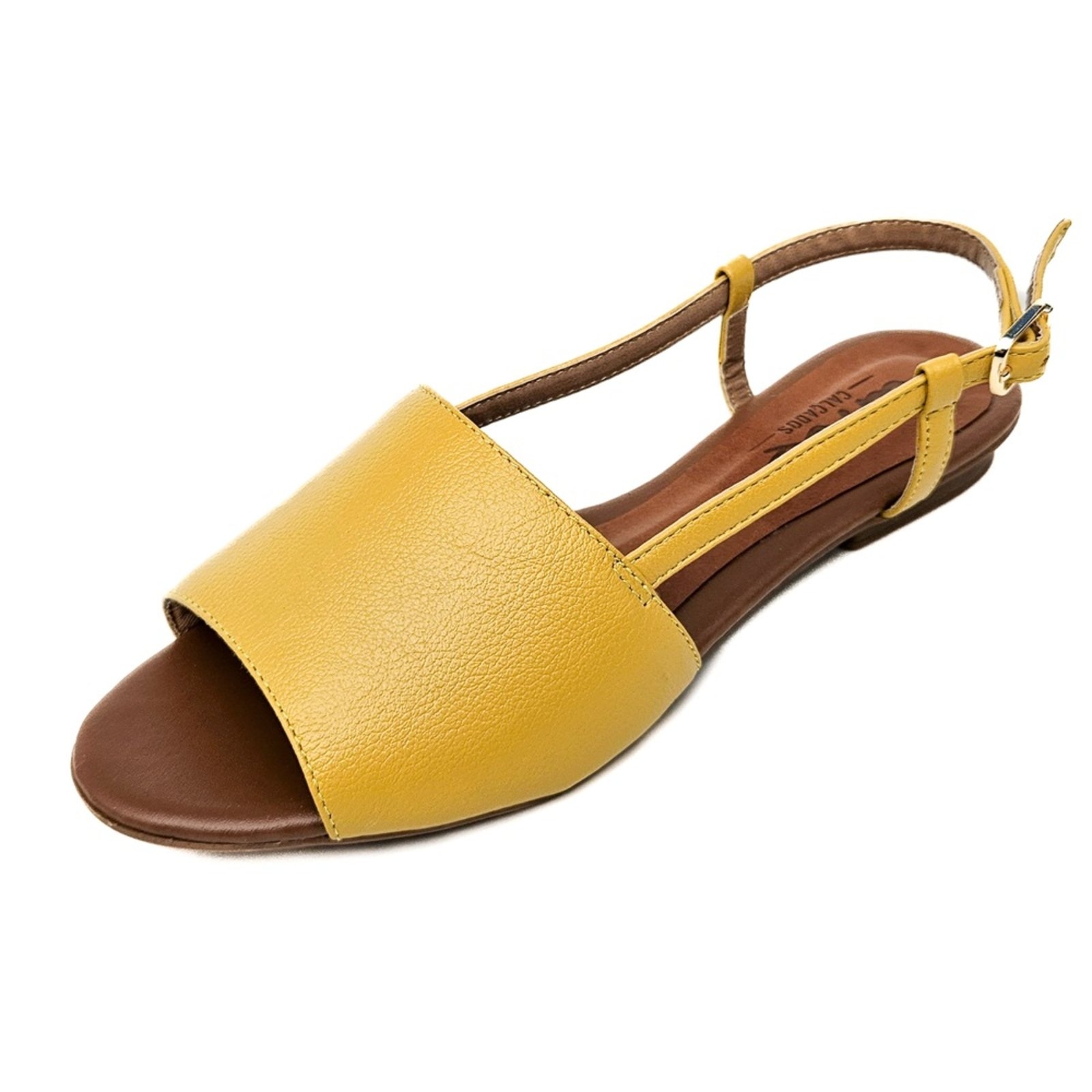 Imagem principal Rasteira em Couro Amora Calçados Mimi Amarela Amora Calçados amarelo