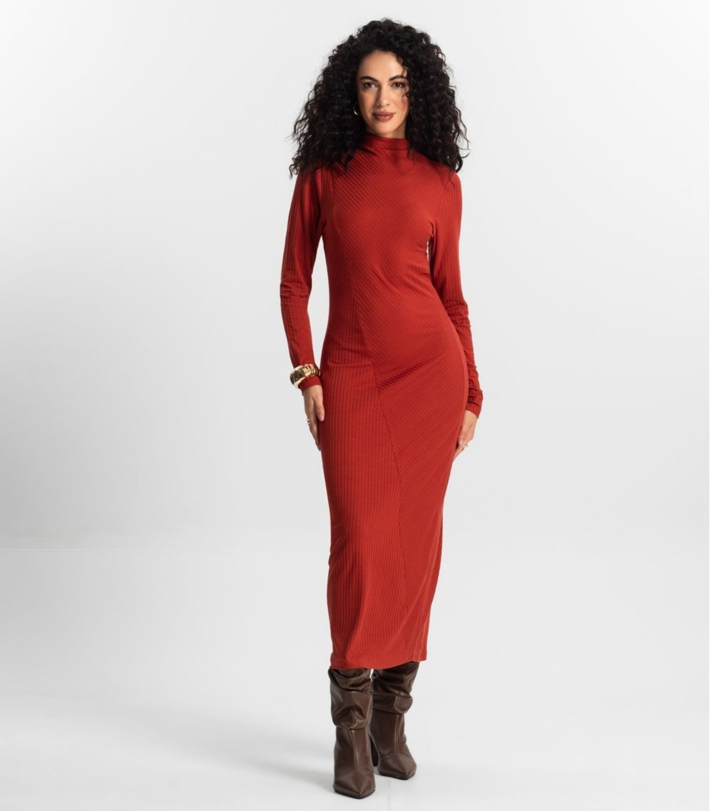 Imagem principal Vestido Manga Longa Feminino Rovitex Rovitex laranja