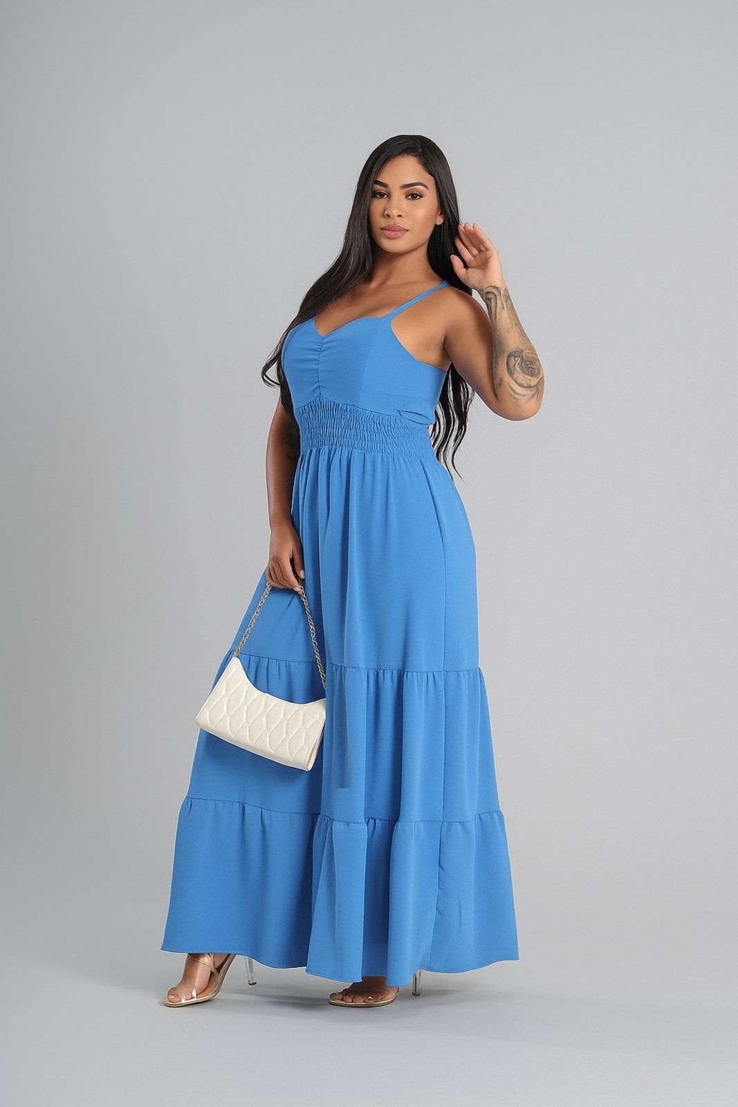 Imagem principal Vestido Longo D Bell Outlet Fashion com Alças Finas D BELL OUTLET FASHION marrom