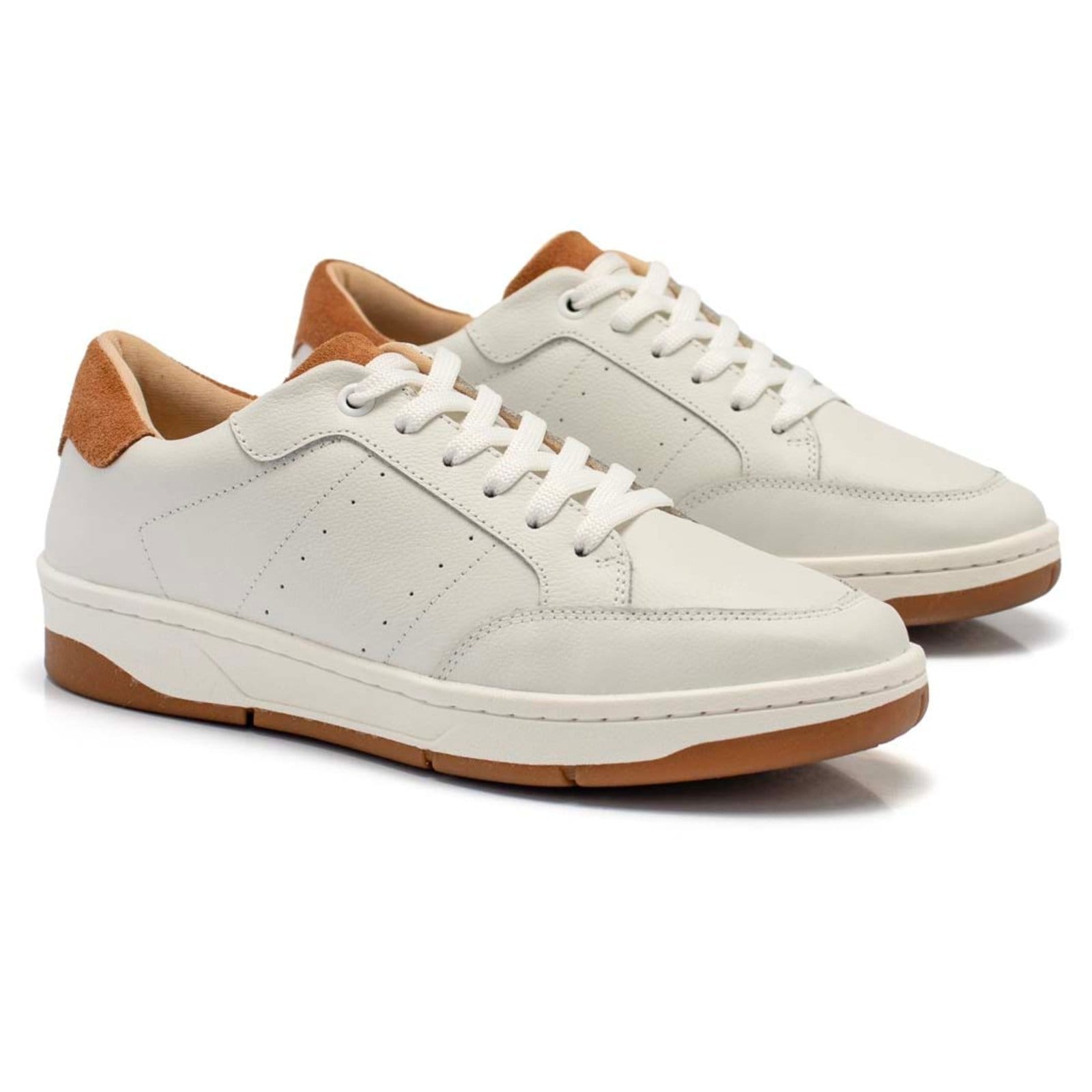 Tênis Bella Nina Feminino Em Couro Legitimo Flatform Casual Conforto Macio Leveza Diário Passeio Trabalho Faculdade Treino Academia Caminhada Gelo Caramelo