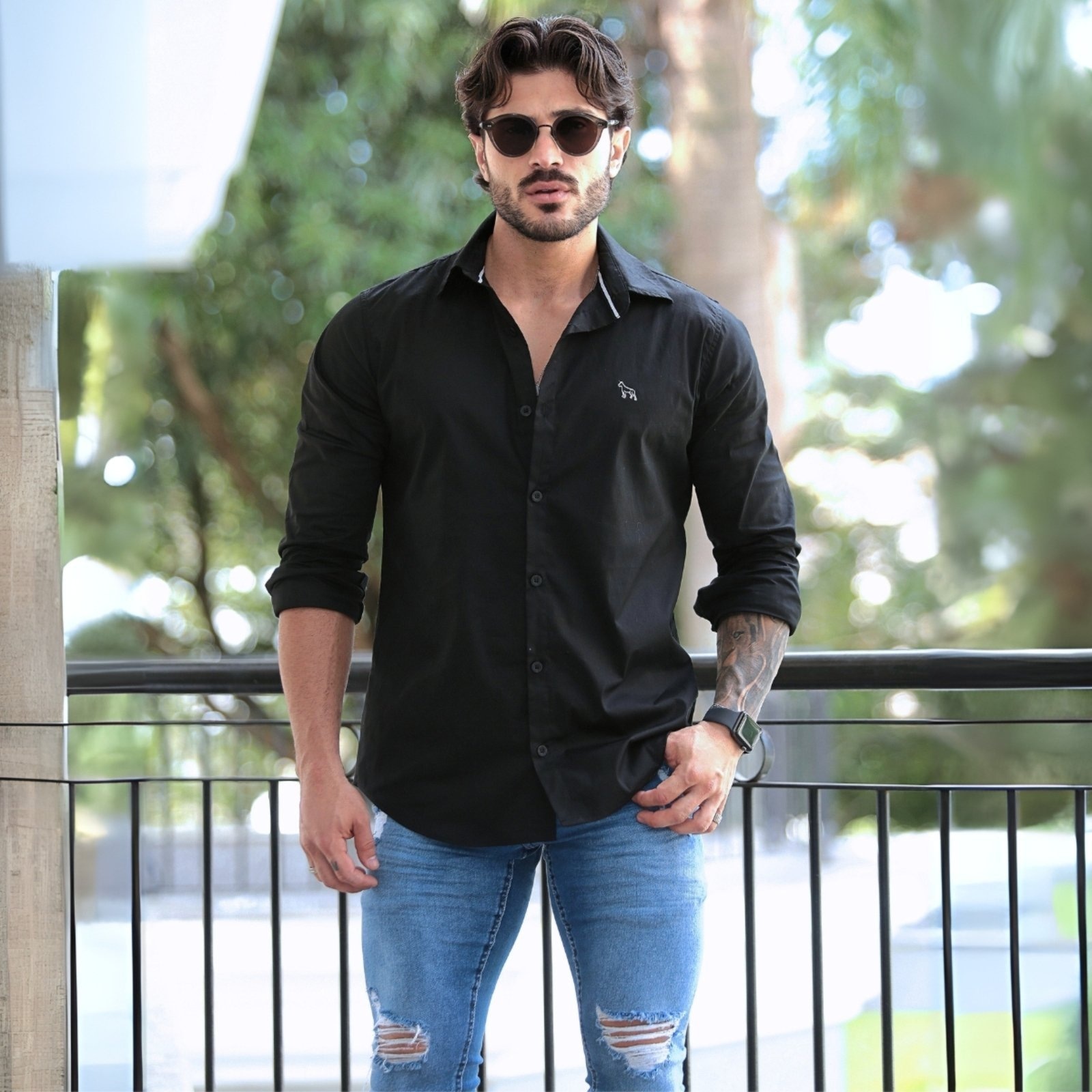 Imagem principal Camisa Tricoline Masculina Revanche Tobermory Revanche preto