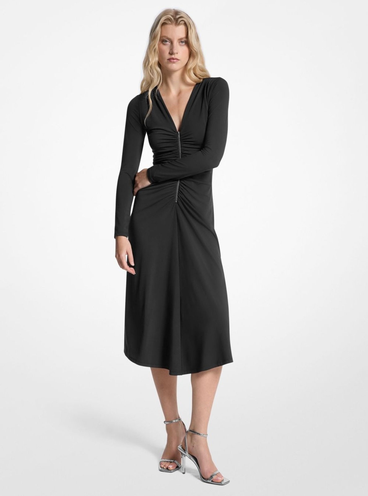 Imagem principal Vestido Midi De Malha MF583B9H6J001 Michael Kors preto