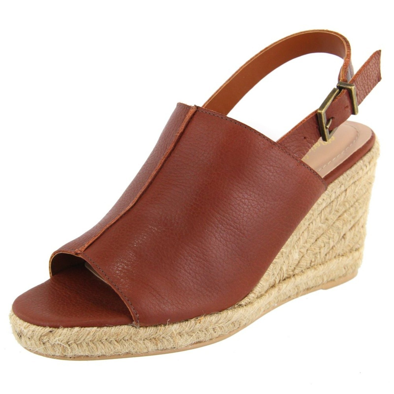 Imagem principal Sandália Em Couro Anabela Maria Paula Fechada Largas Cordas Rusty MARIA PAULA marrom