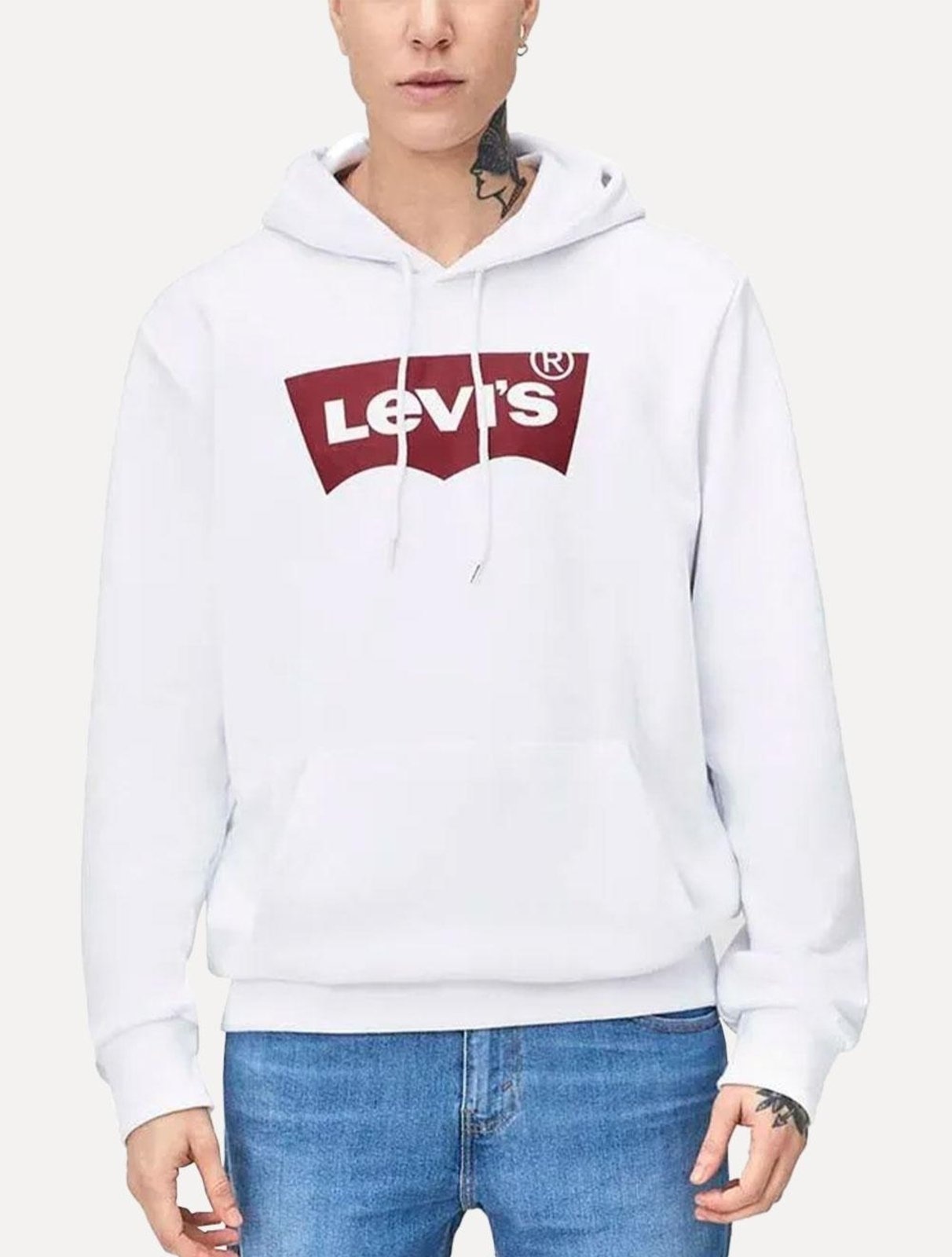 Imagem principal Moletom Levis Masculino Canguru Batwing Com Capuz Branco Levis incolor