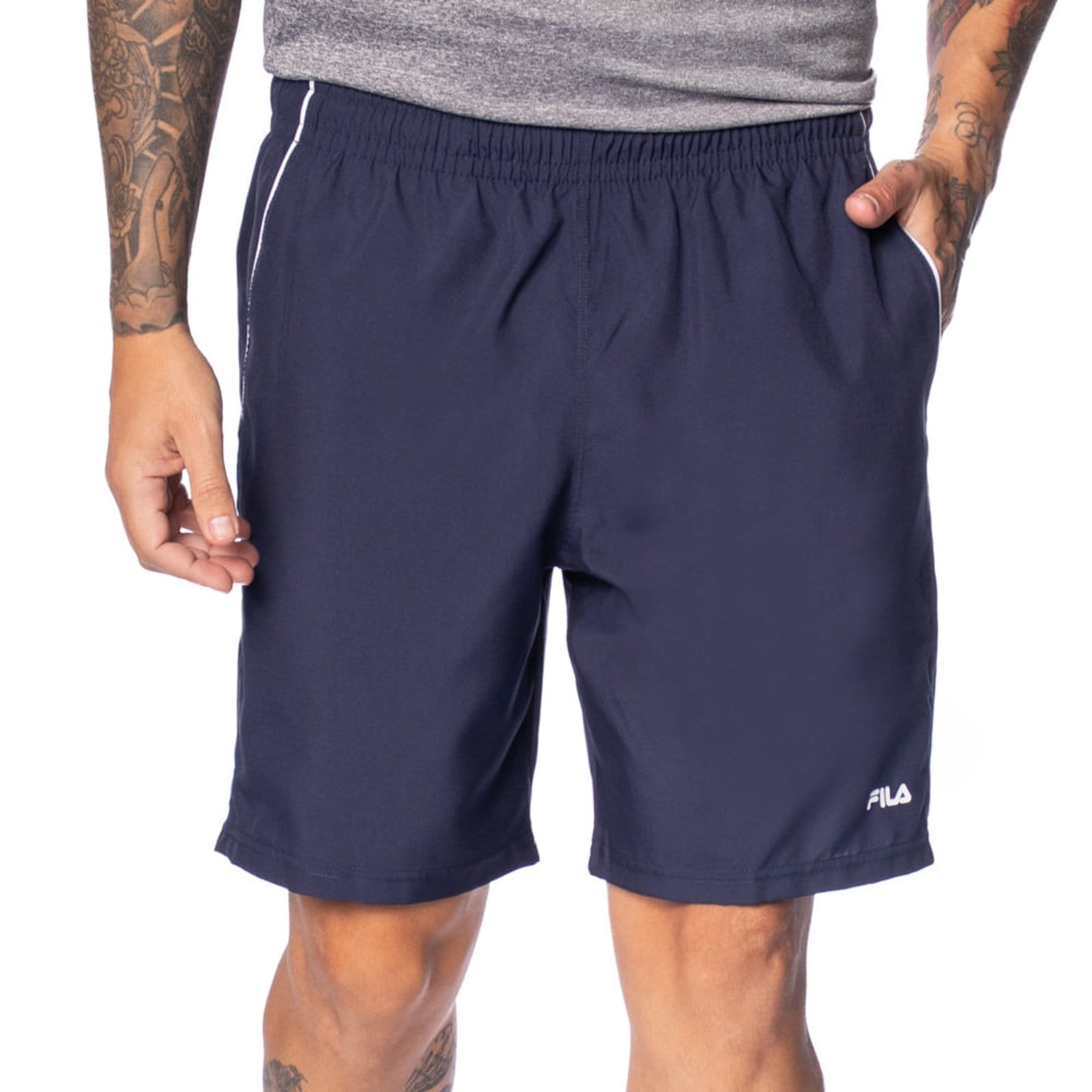 Bermuda Masculina Fila Train II Marinho/Branco