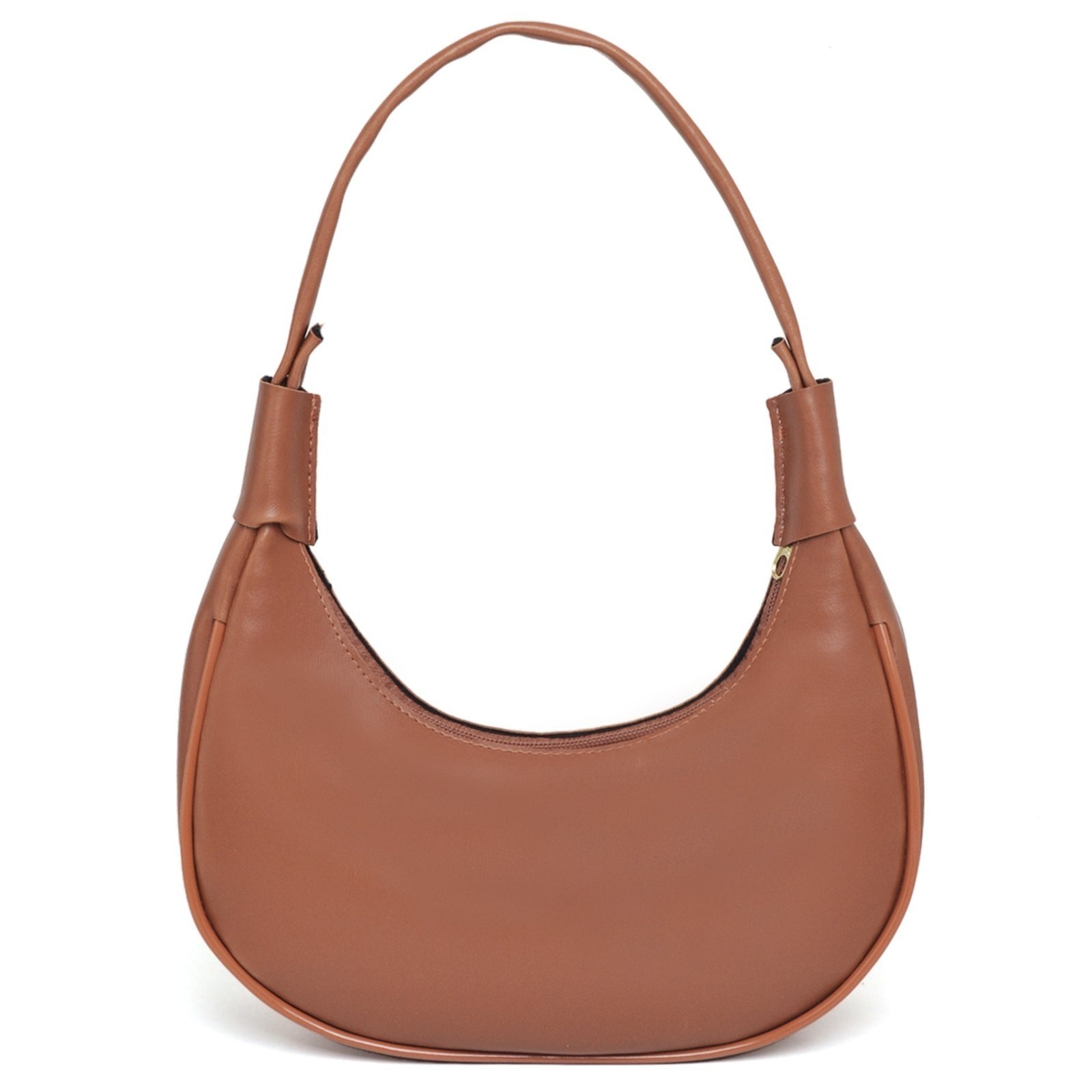 Imagem principal Bolsa Feminina Anna Andrade Bolsa De Ombro Casual Cluth Meia Lua Tendência Lisa Anna Andrade caramelo