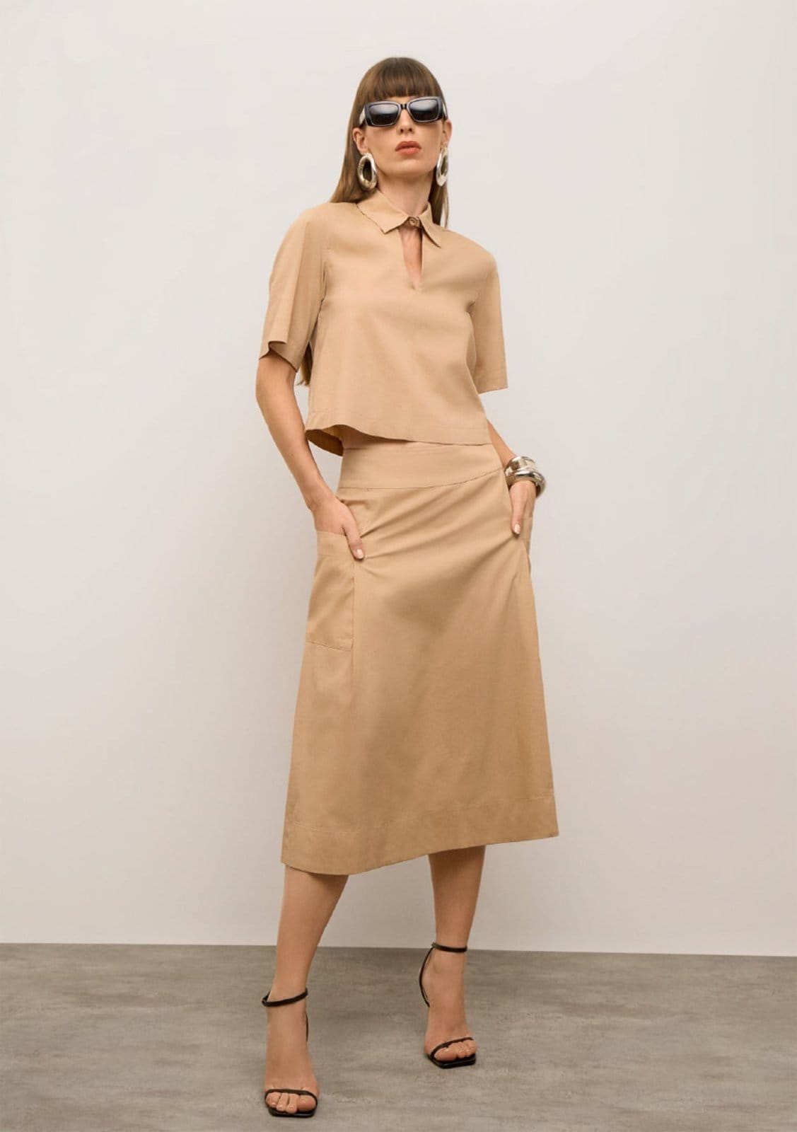 Saia Iódice Evasê Alta Midi