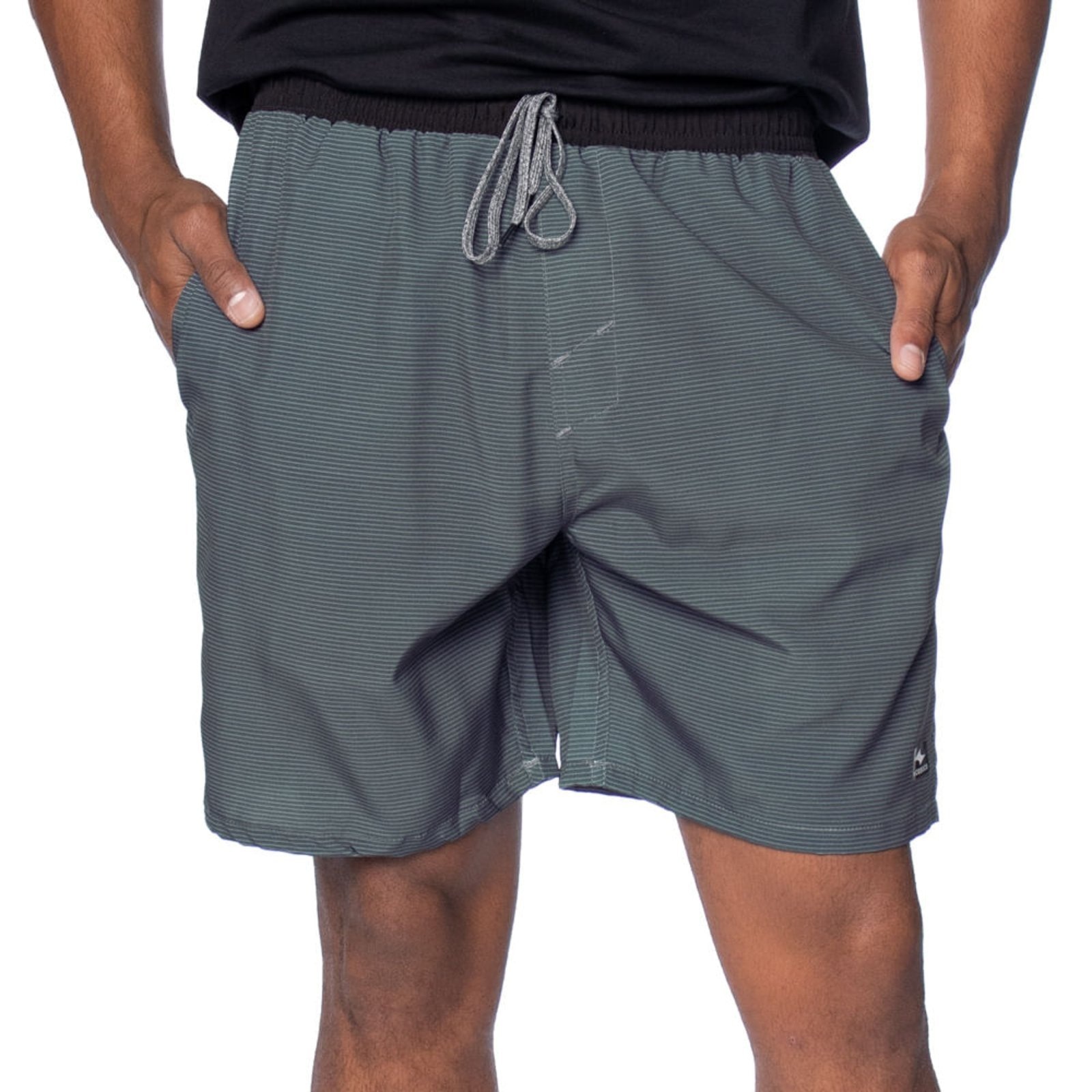 Imagem principal Short Masculino Nicoboco Estampa Listrada Escuro/preto Nicoboco cinza