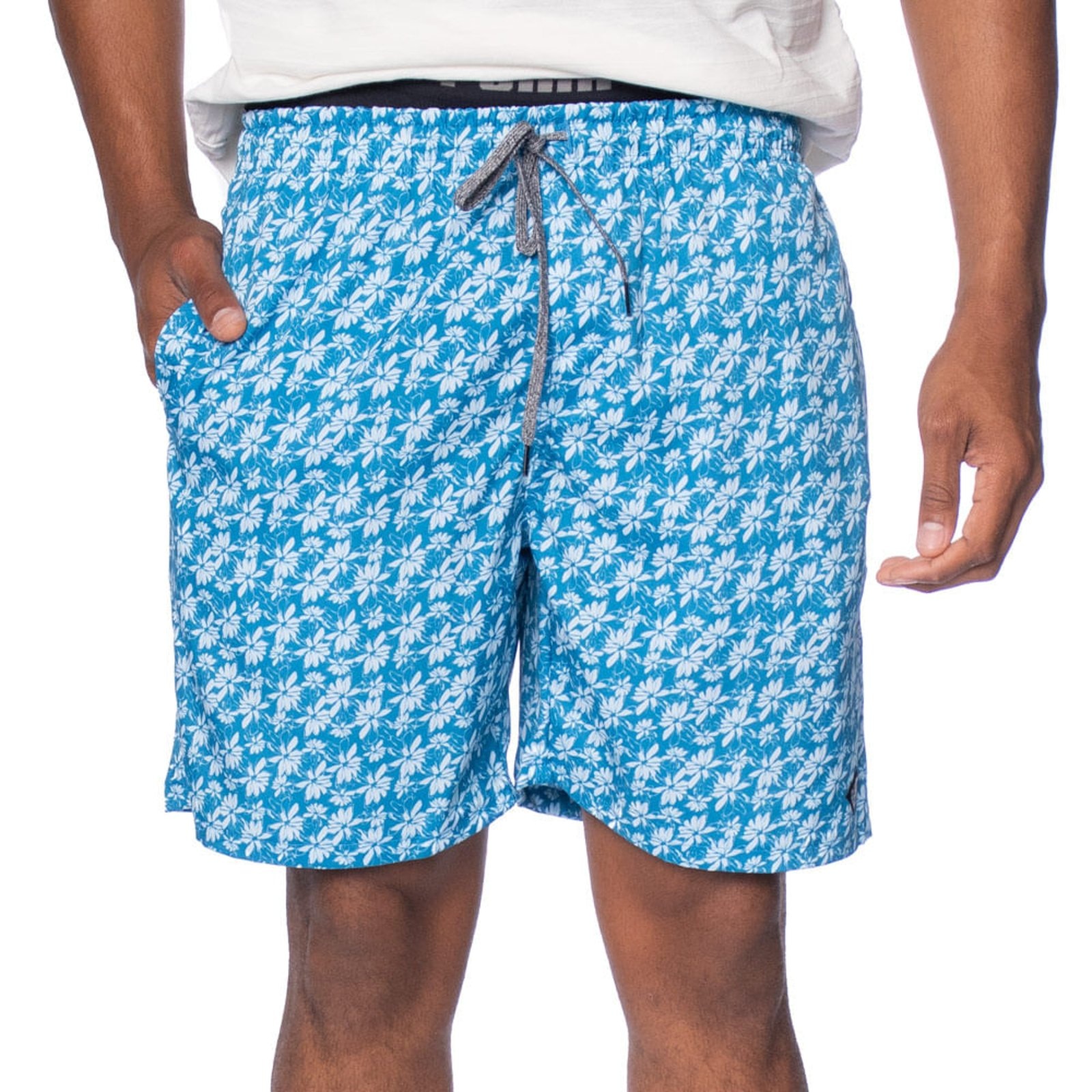 Imagem principal Short Masculino Nicoboco Estampa Floral Branco Nicoboco azul