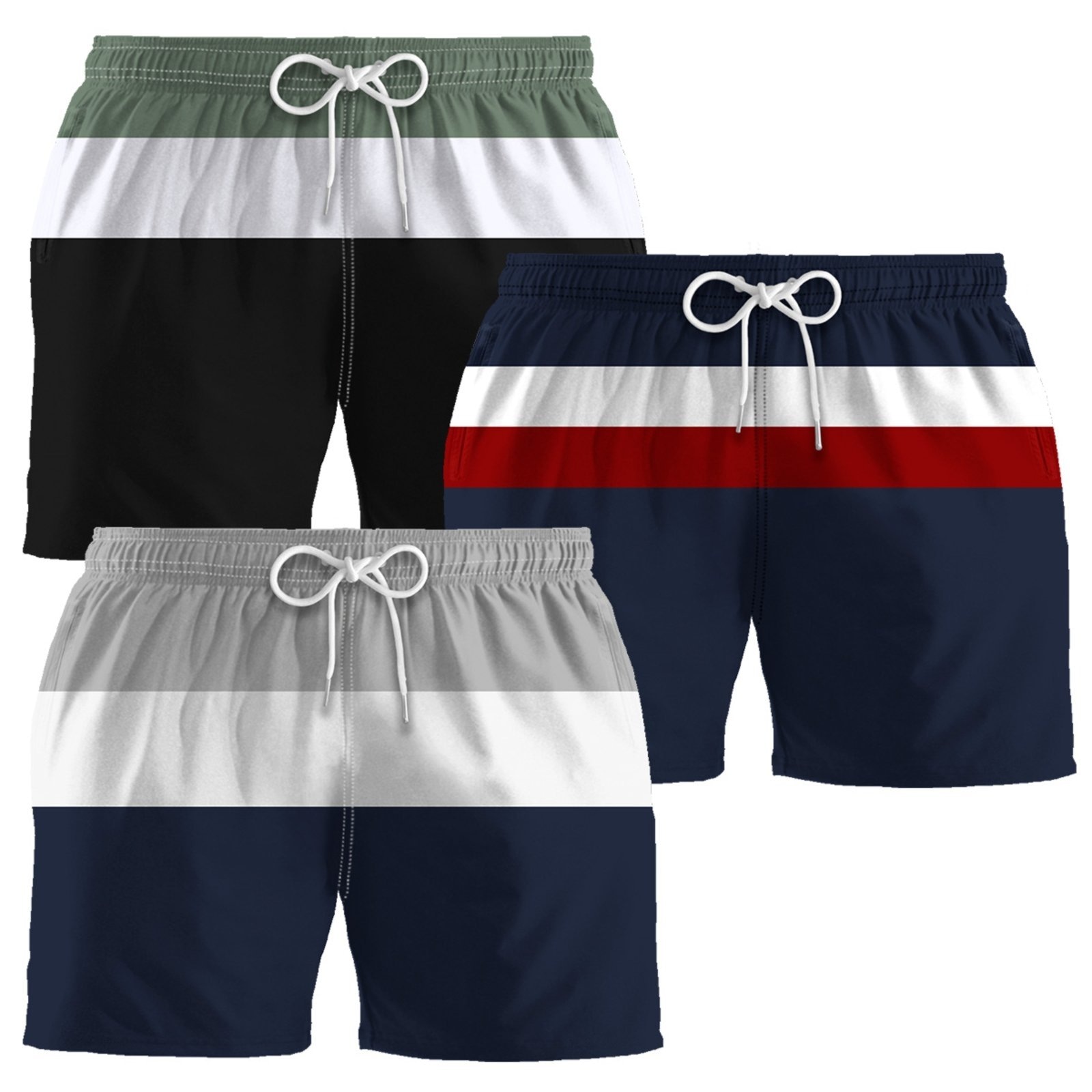 Imagem principal Kit 3 Bermudas Academia Masculinos Listrado Dulk estampado