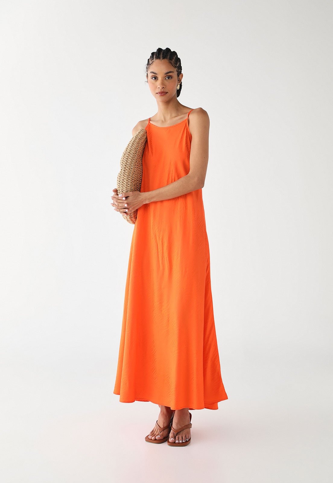 Imagem principal Vestido Longo Feminino Lez a Lez Jacquard Lez a Lez laranja