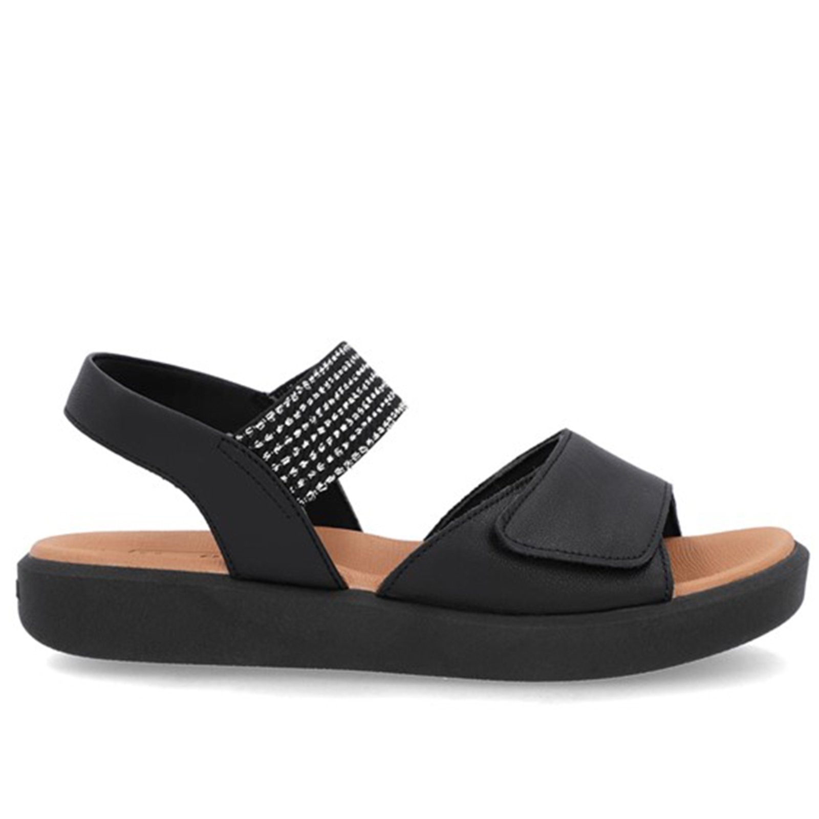 Imagem principal Sandália Usaflex Plataforma Couro Detalhe Metalizado Usaflex preto