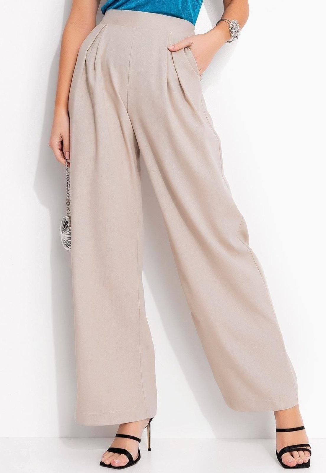 Imagem principal Calça Em Linho Natural Quintess bege natural