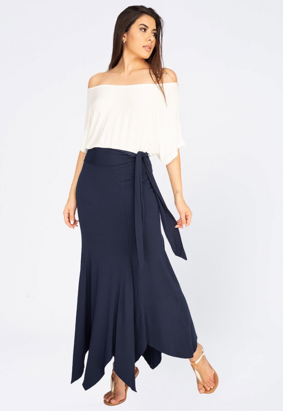 Imagem principal Saia Longa Amazonia Vital Malha Sereia de Bico Marinho Amazonia Vital azul