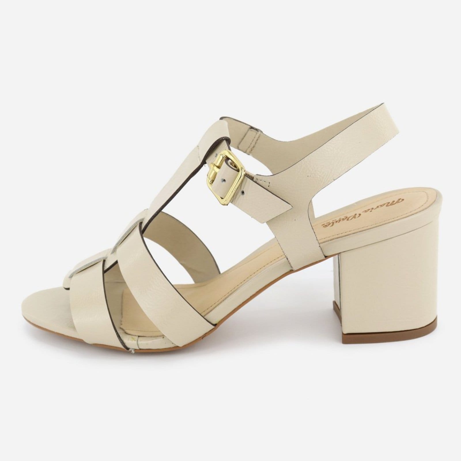 Tamanco Off Confort Fivela Maria Paula Couro Feminino White