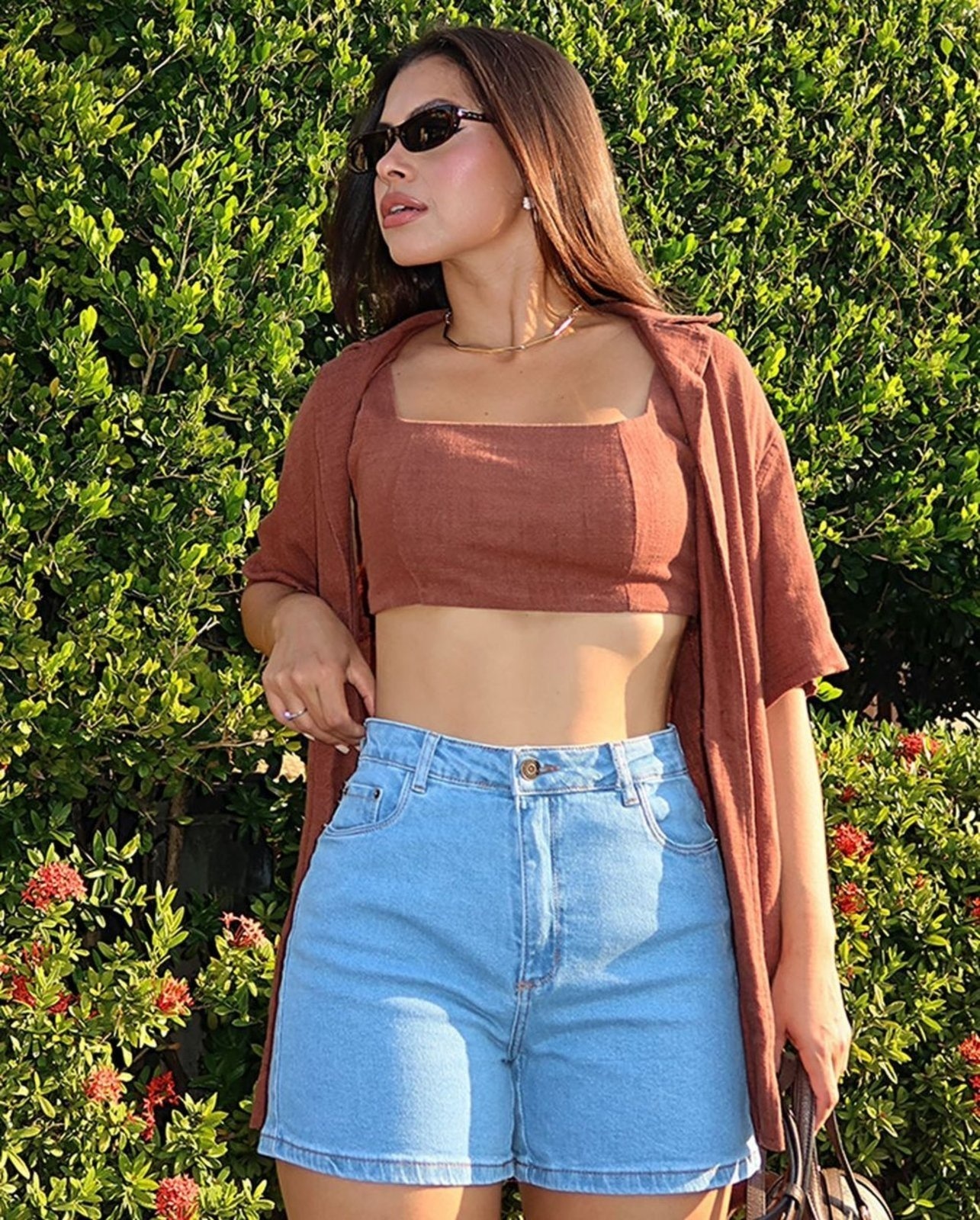 Imagem principal Shorts Mom Feminino Cintura Alta Básico com Elastano 70201 Média Consciência jeans