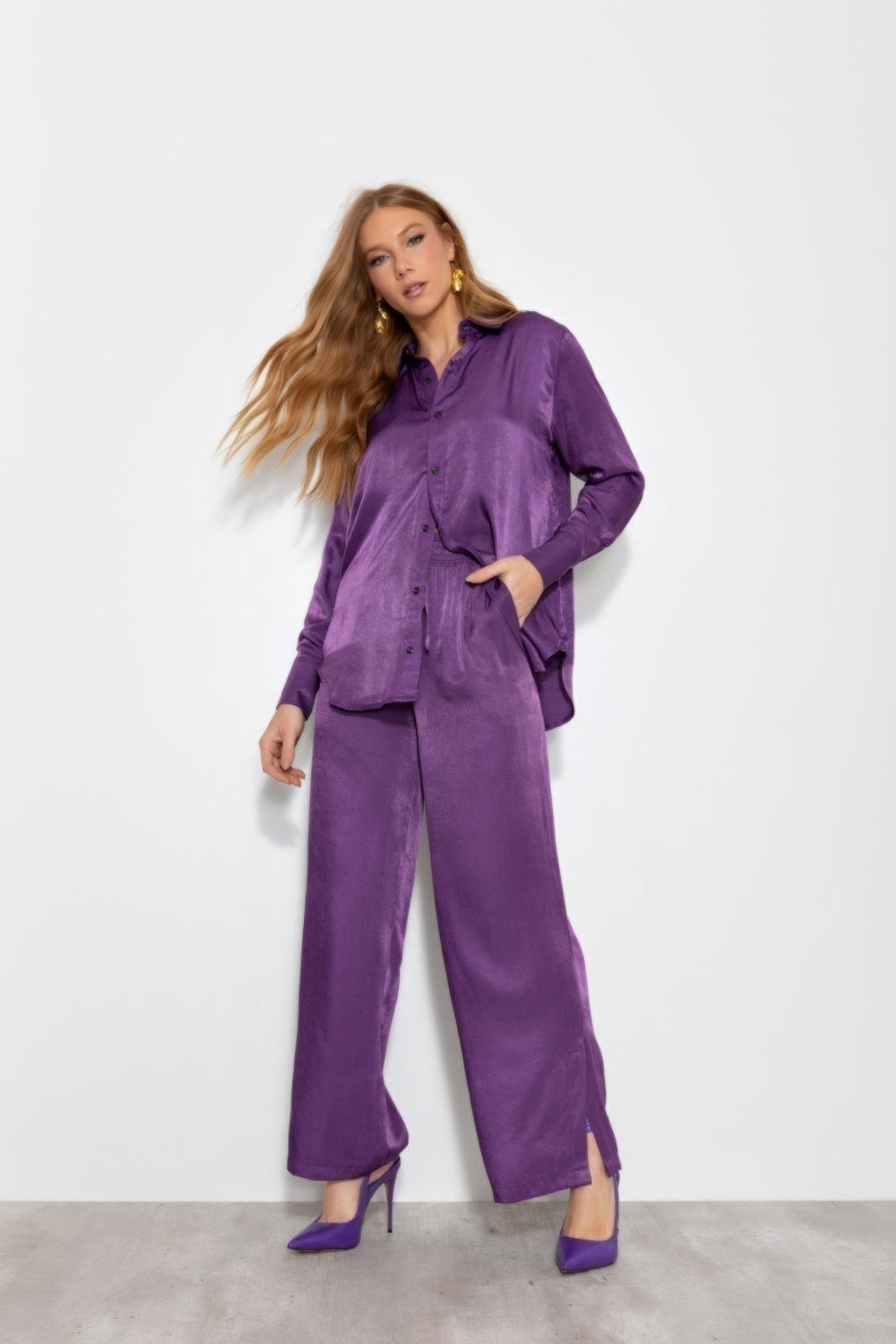 Imagem principal Calça Vanibele Wide Violeta Vanibele roxo violeta