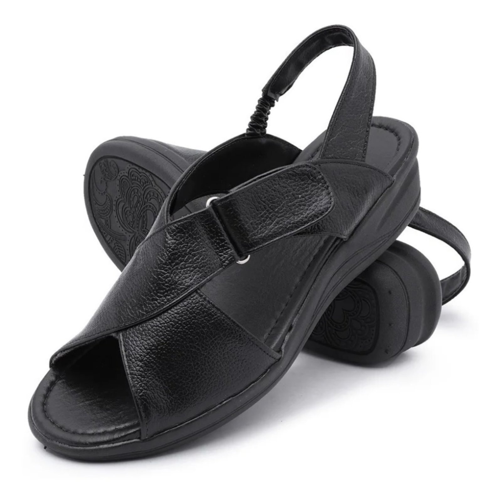 Imagem principal Sandália Anabela Conforto Feminina em Couro 265 Preta Yes Basic preto