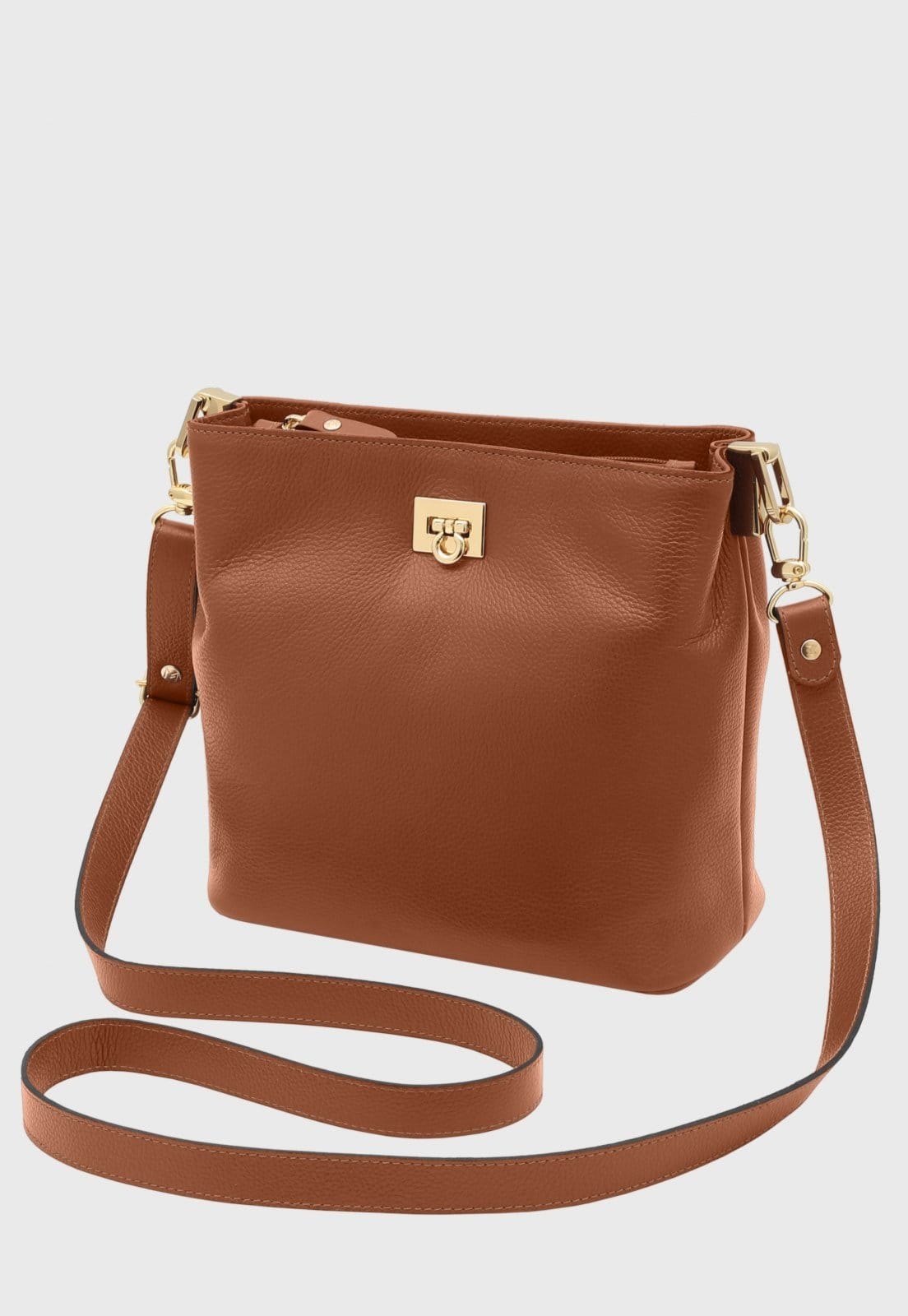 Bolsa Transversal Couro Mariart Juá Camel