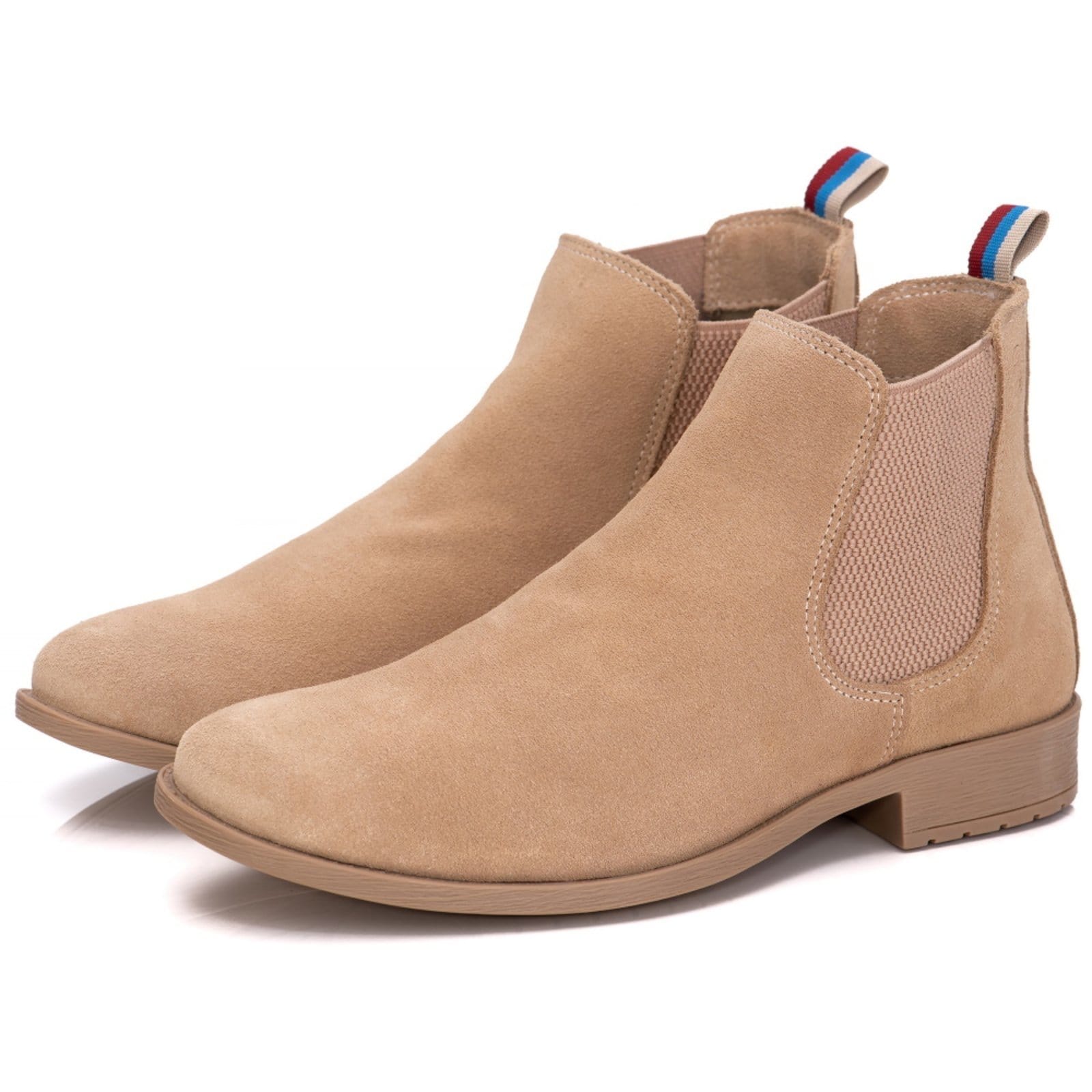 Bota Botina Chelsea Masculina em Couro Confortável Areia