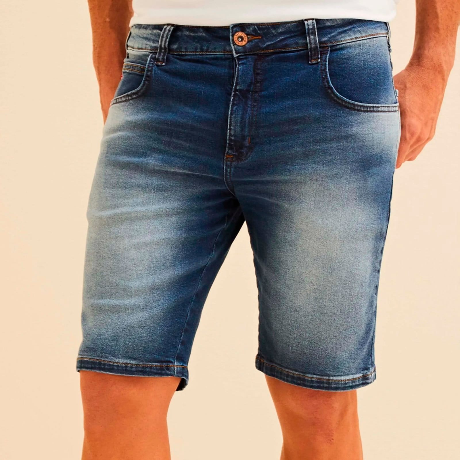 Bermuda Jeans Forum Paul Slim Fog Ve26 Masculino