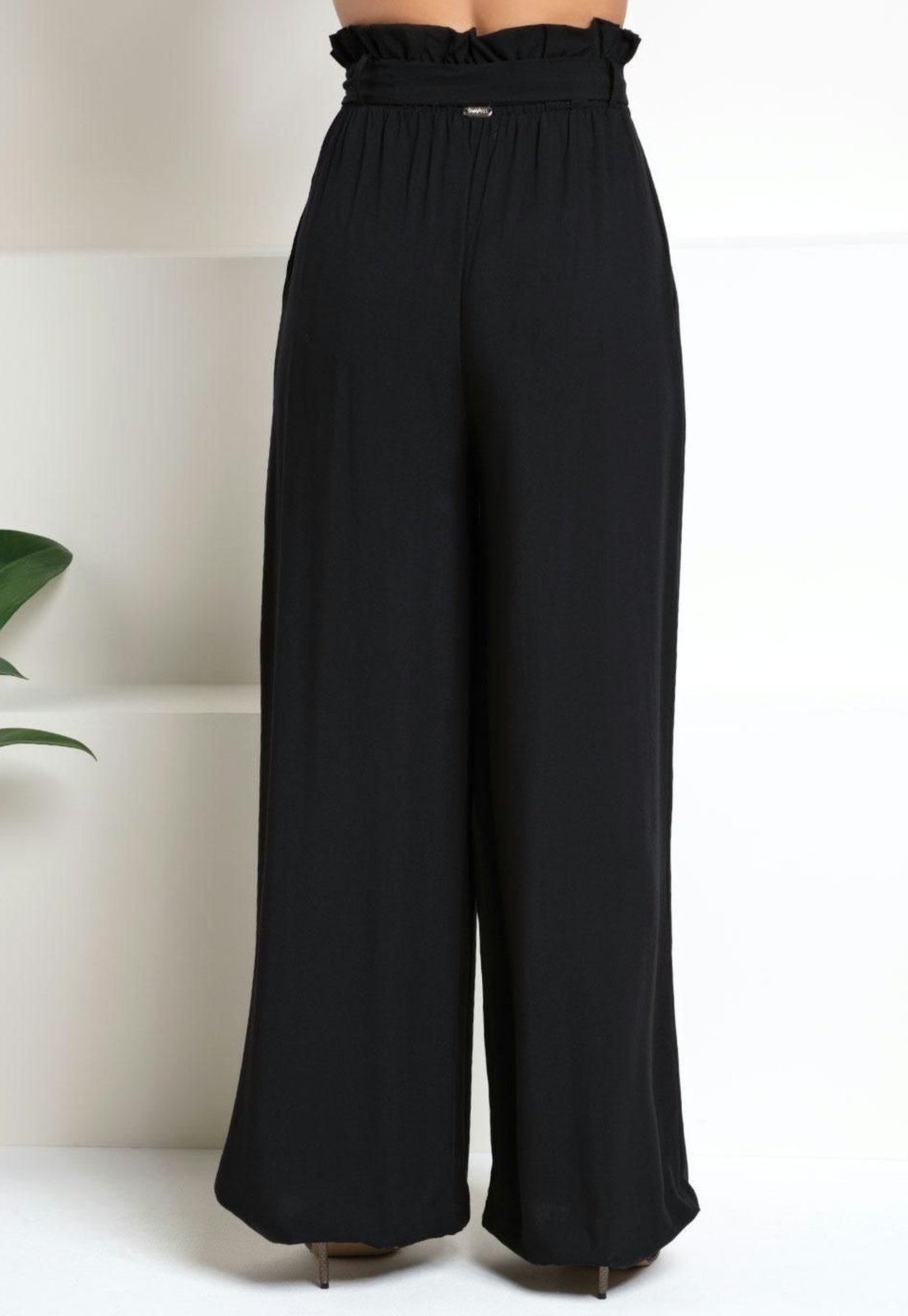 Imagem principal Calça Pantalona Clochard Com Faixa Quintess preto