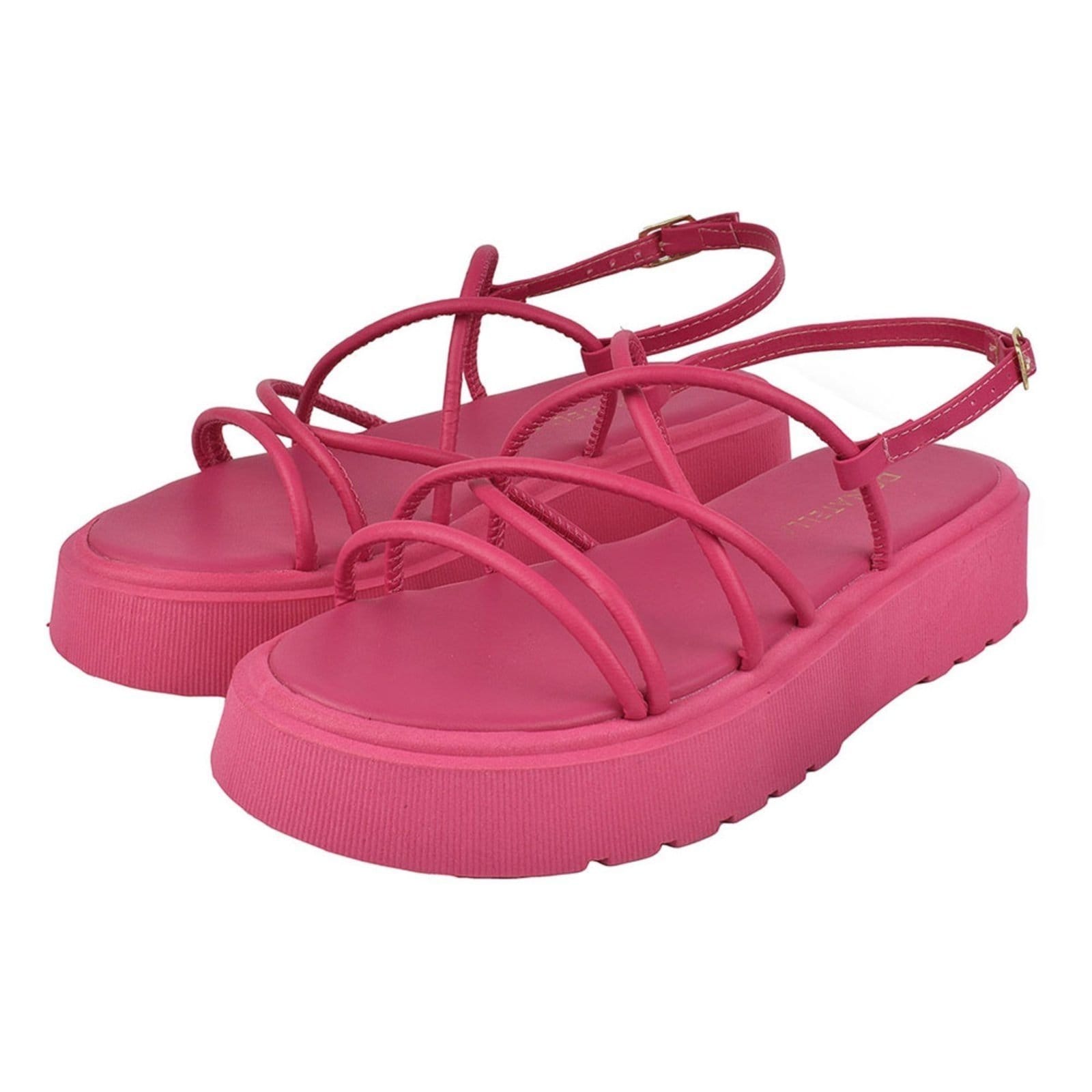 Sandalia Feminina Anabela Plataforma Donatella Shoes Chinelo Tira Amarrar Sola Reta