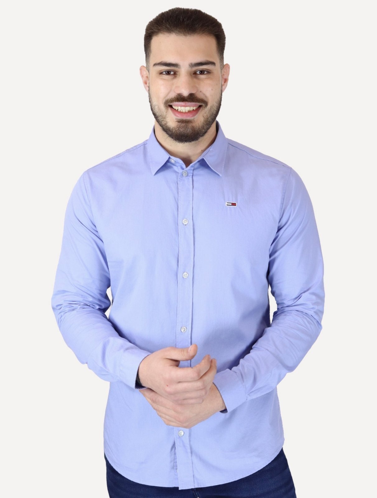 Imagem principal Camisa Tommy Jeans Masculina Regular Entry Poplin Celeste Tommy Jeans azul