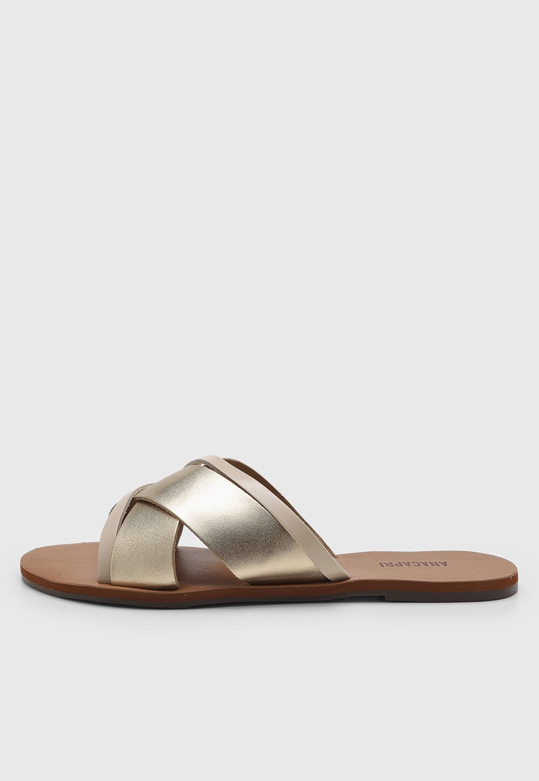 Imagem principal Rasteira Feminina Anacapri Tiras Cruzadas Dourada Anacapri dourado