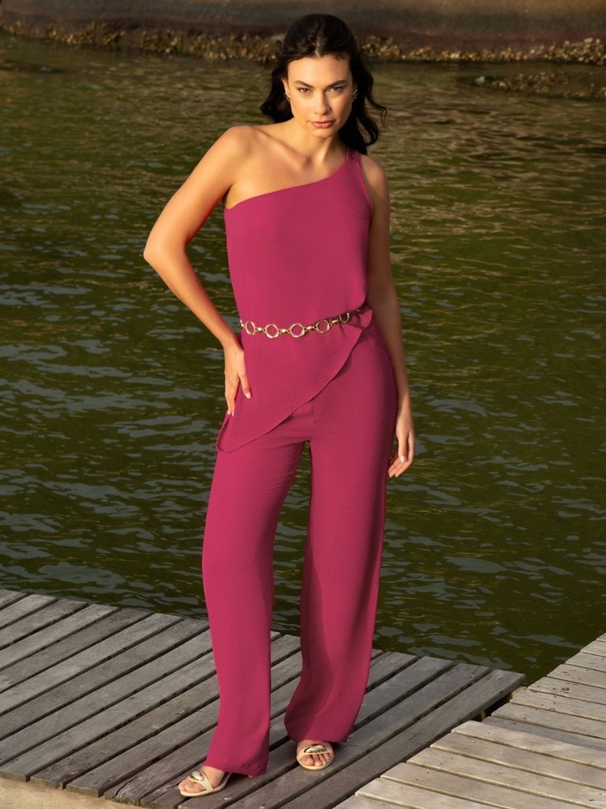 Imagem principal Calça Wide Leg Crepe Hanna Principessa rosa