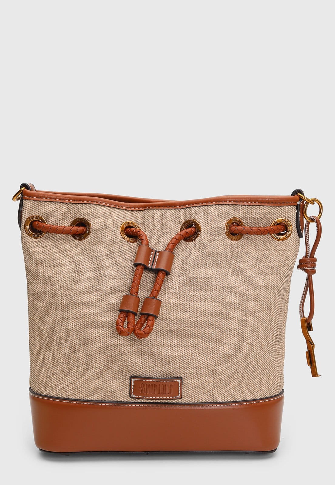 Bolsa Bucket Santa Lolla Média e Bege