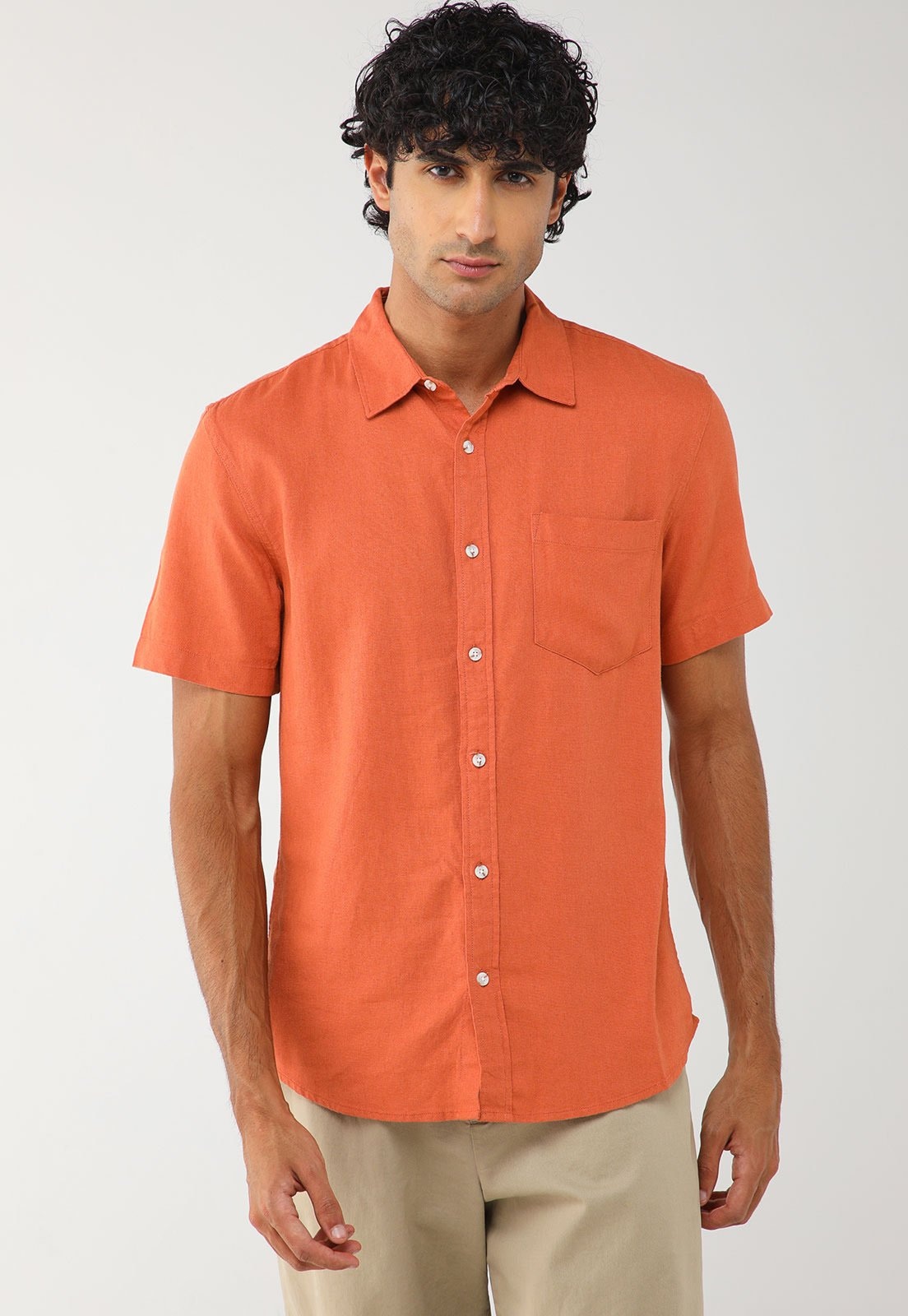 Imagem principal Camisa Masculina Hering Linho Viscose Hering laranja