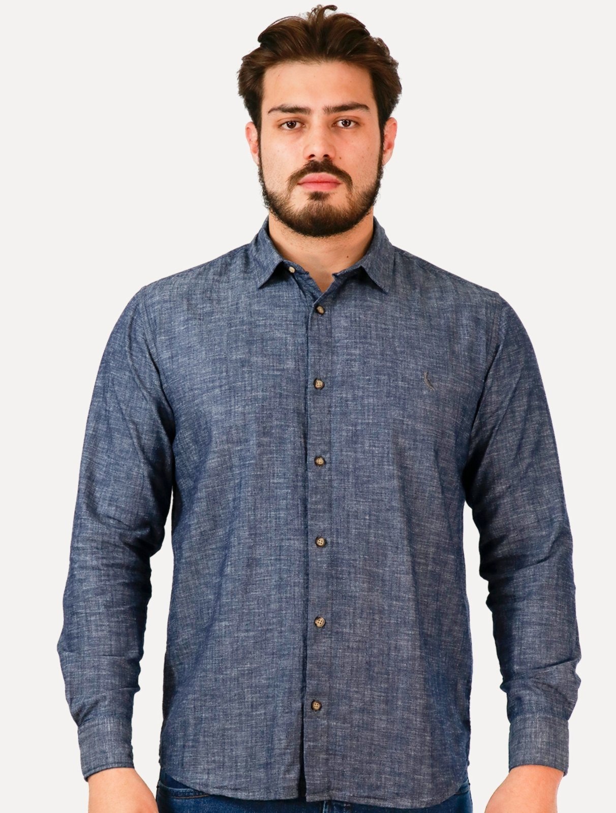 Imagem principal Camisa Reserva Masculina Cotton Maly Índigo Mescla Reserva azul
