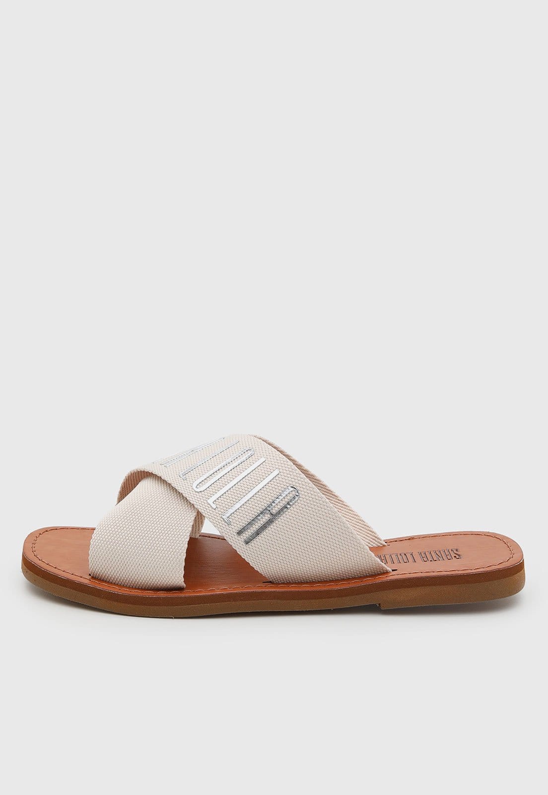 Rasteira Feminina Santa Lolla Tiras Off-White