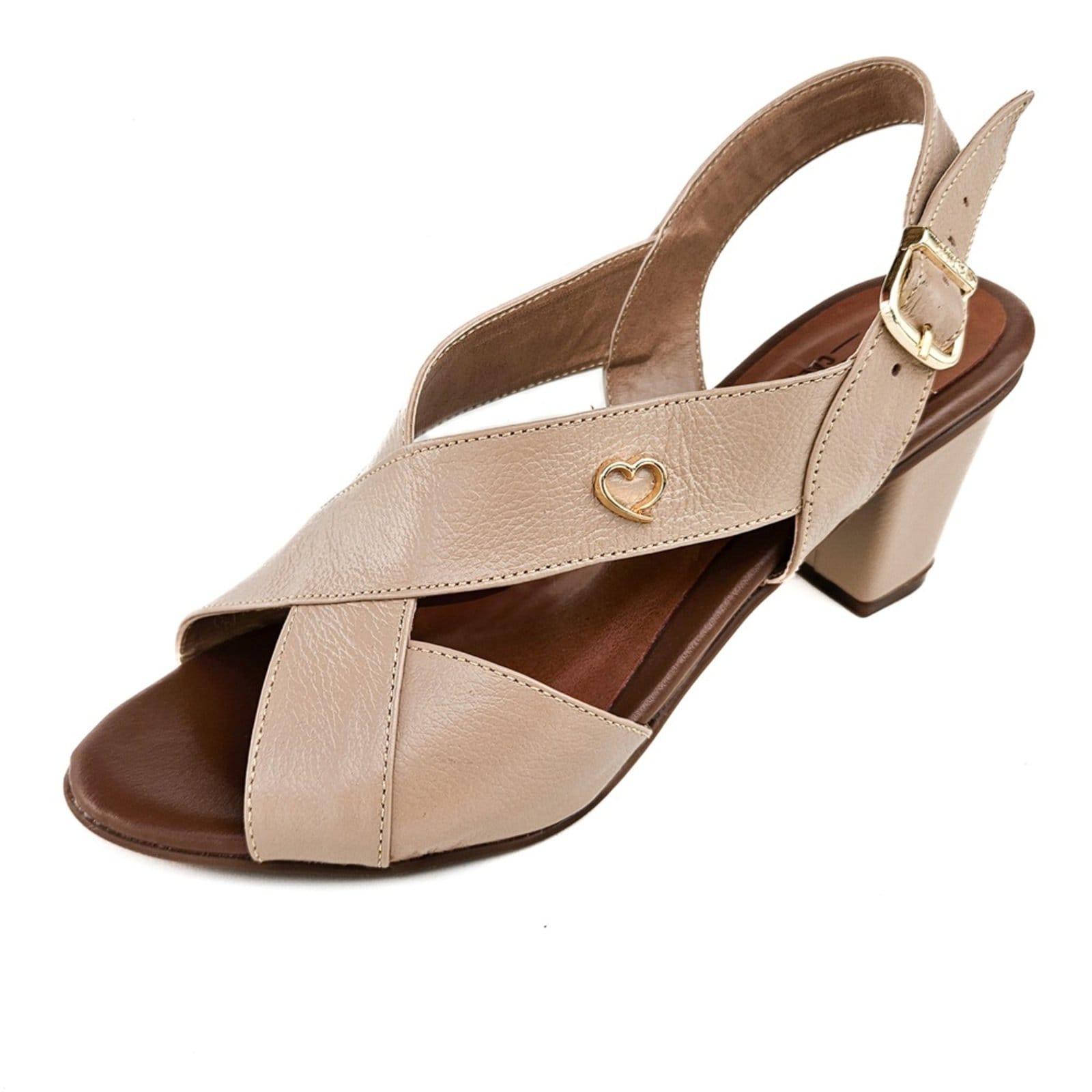 Sandália de Salto em Couro Amo Calçados Lovely